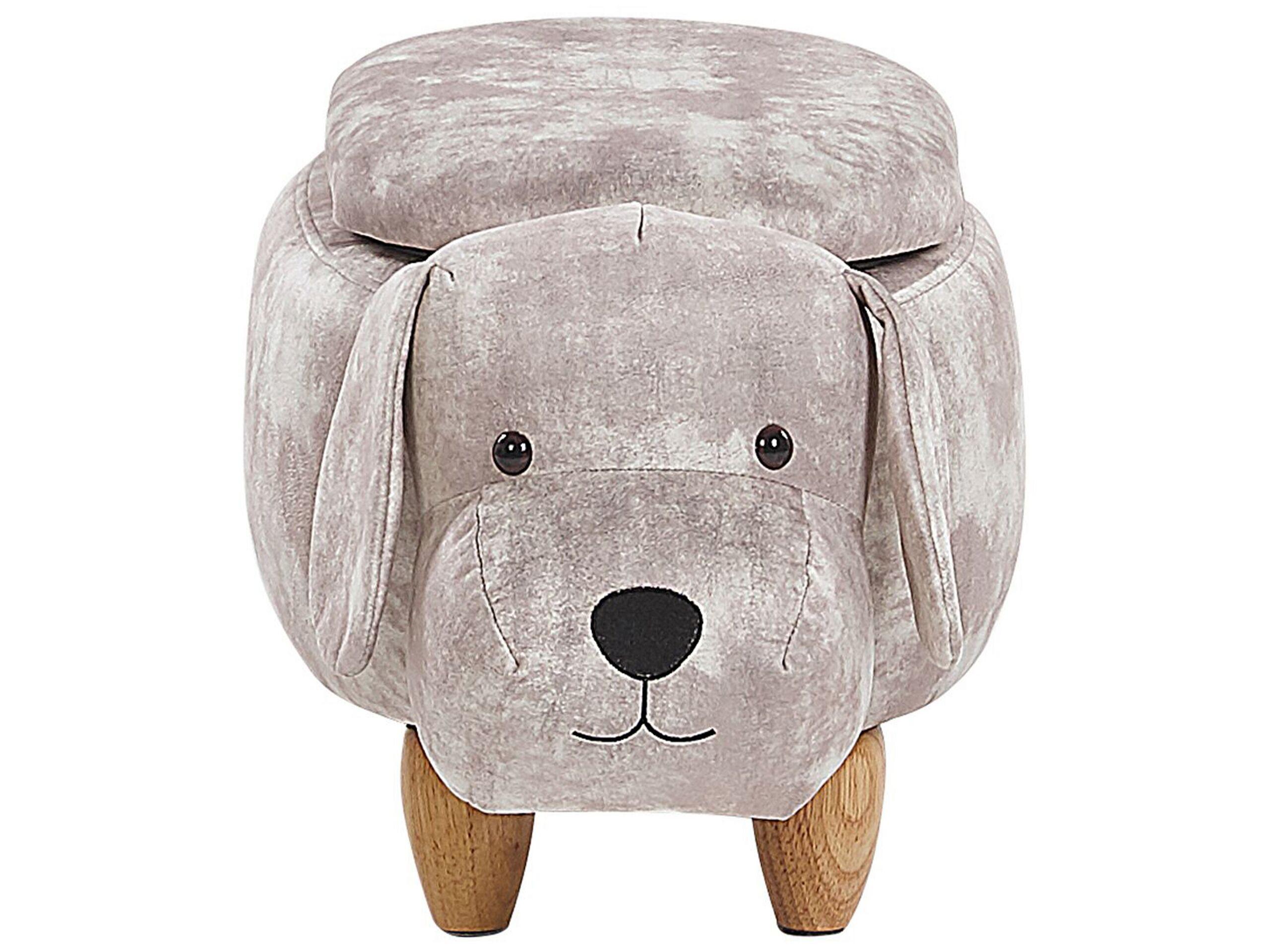 Beliani Tierhocker mit Stauraum aus Samtstoff Rustikal DOGGY