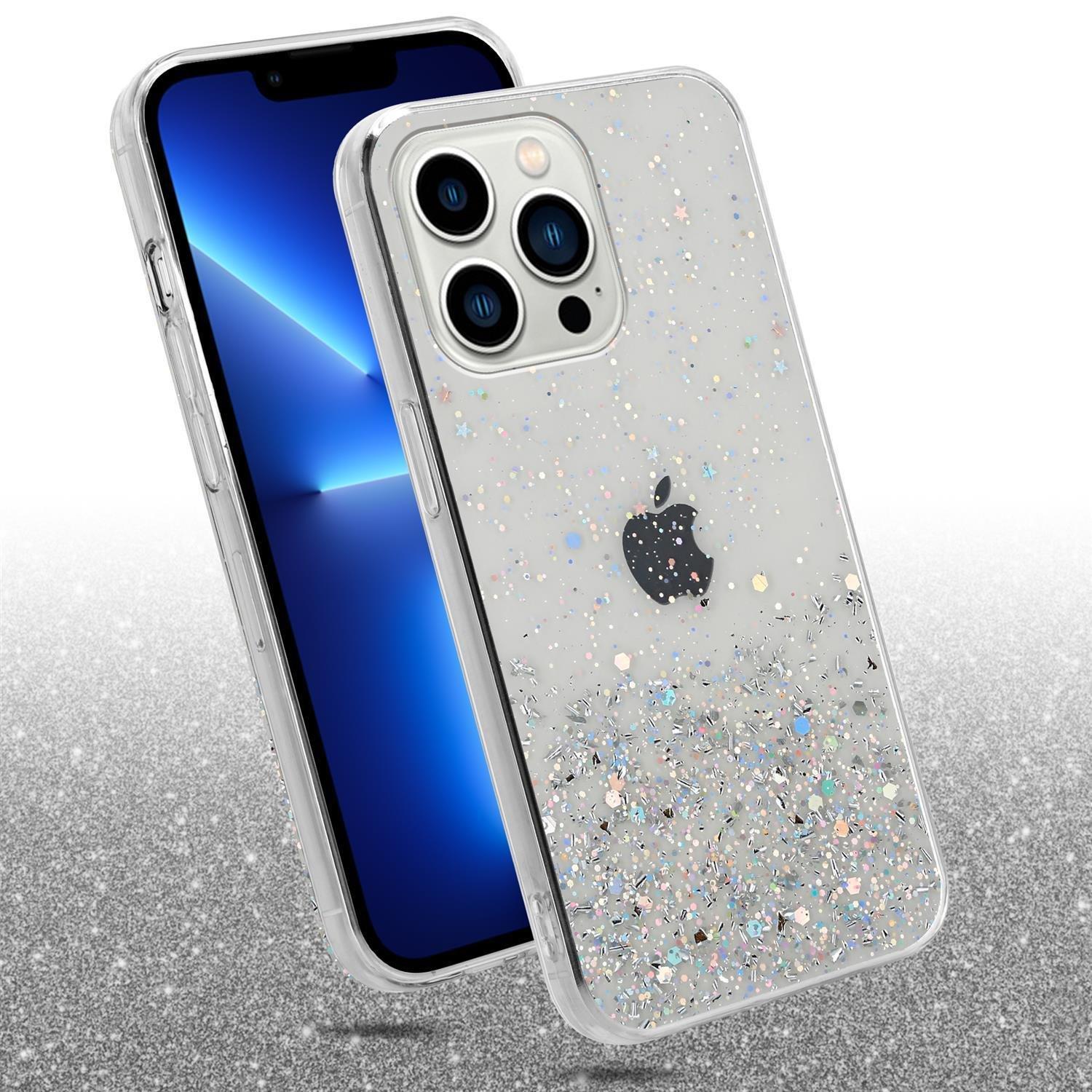 Cadorabo Hülle für Apple iPhone 13 PRO TPU Silikon mit funkelnden Glitter