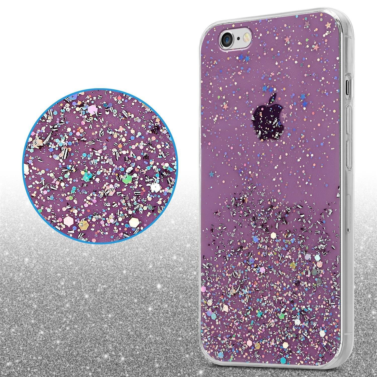 Cadorabo Hülle für Apple iPhone 6 PLUS 6S PLUS TPU Silikon mit funkelnden Glitter