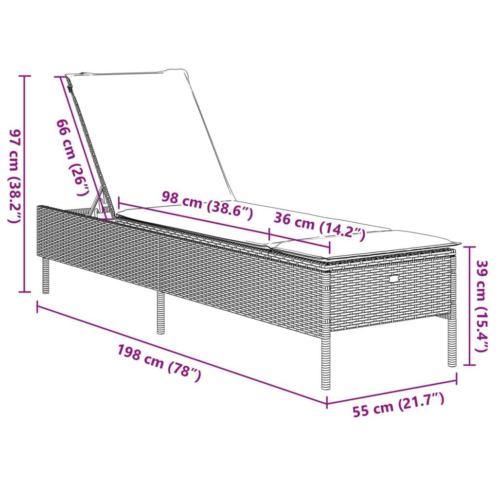 VidaXL Sonnenliege poly-rattan