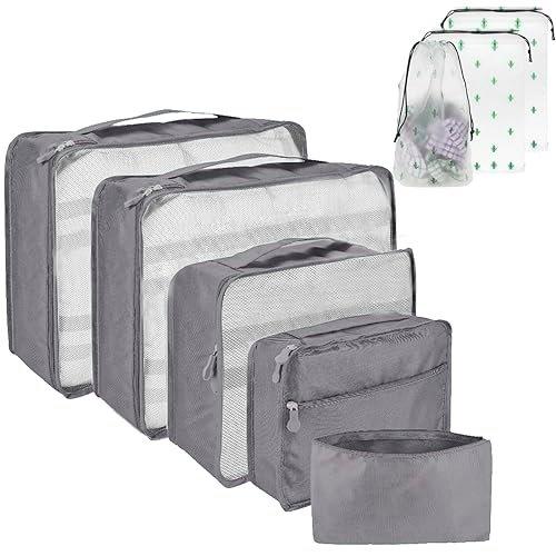 Only-bags.store 8-teiliger Kofferorganisator, Packwürfel für Reisen und Urlaub, Reiseorganisator mit Kosmetiktasche, Schuhsack, Kofferorganisator-Set für die Aufbewahrung zu Hause (8)