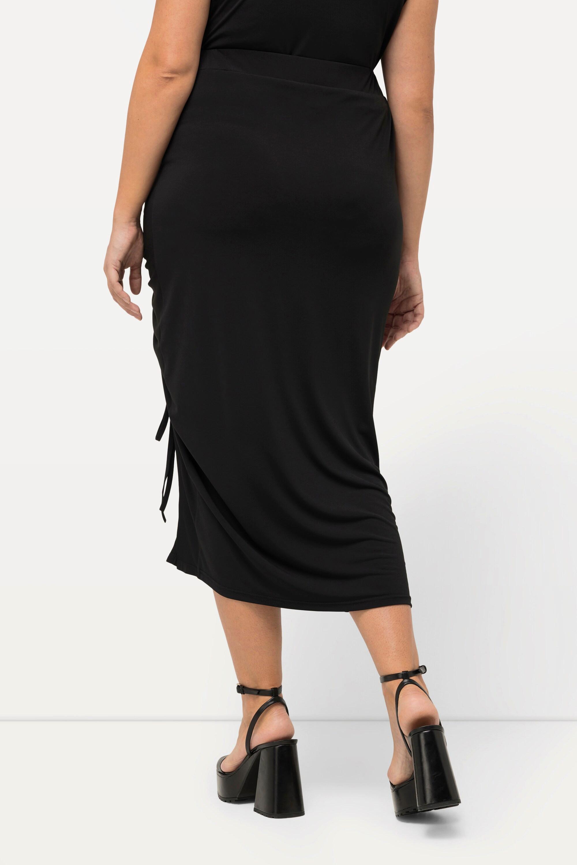 Ulla Popken Midirock, Schlitz, Raffung, Slim, Elastikbund
