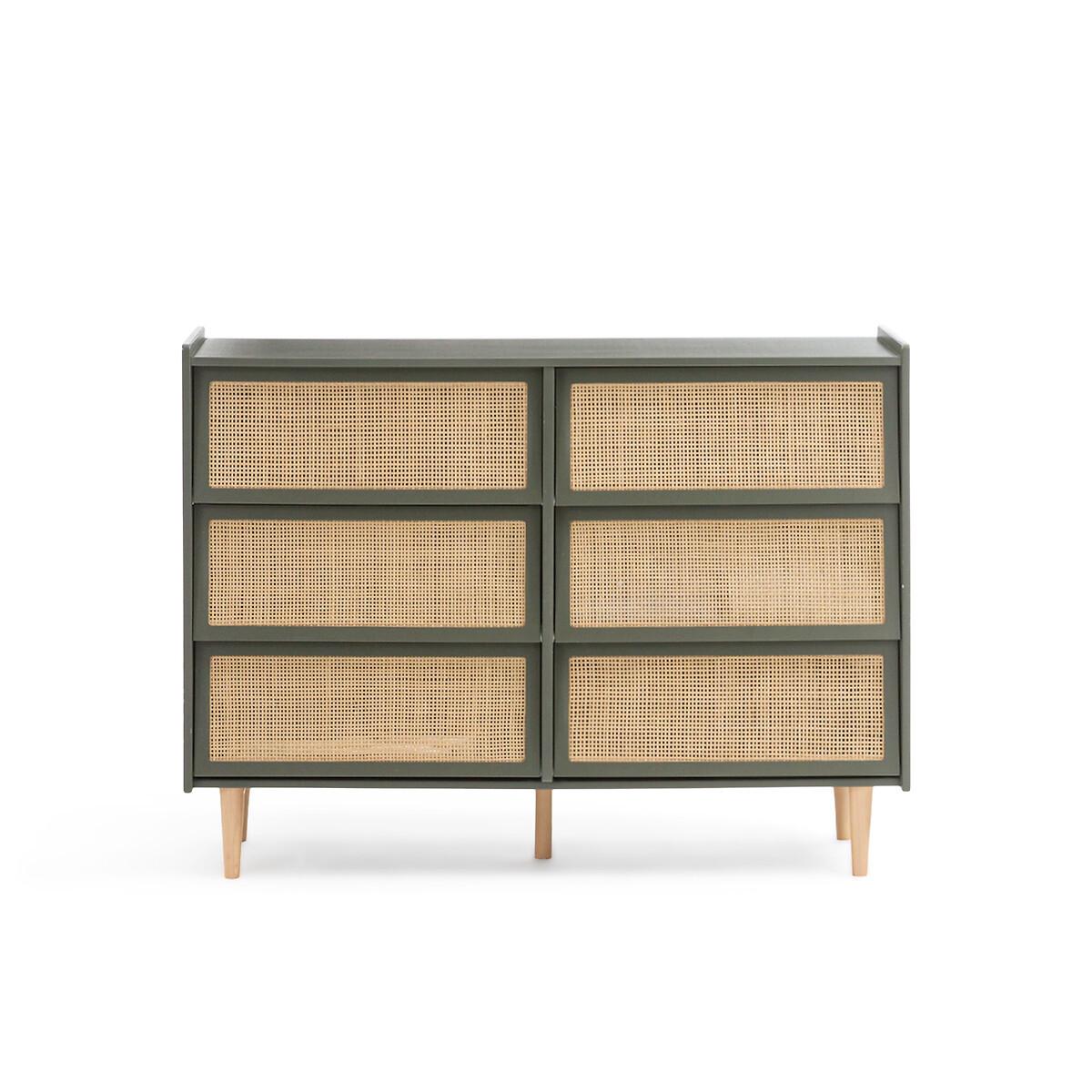 La Redoute Intérieurs Kommode Taga mit 6 Rattanschubladen