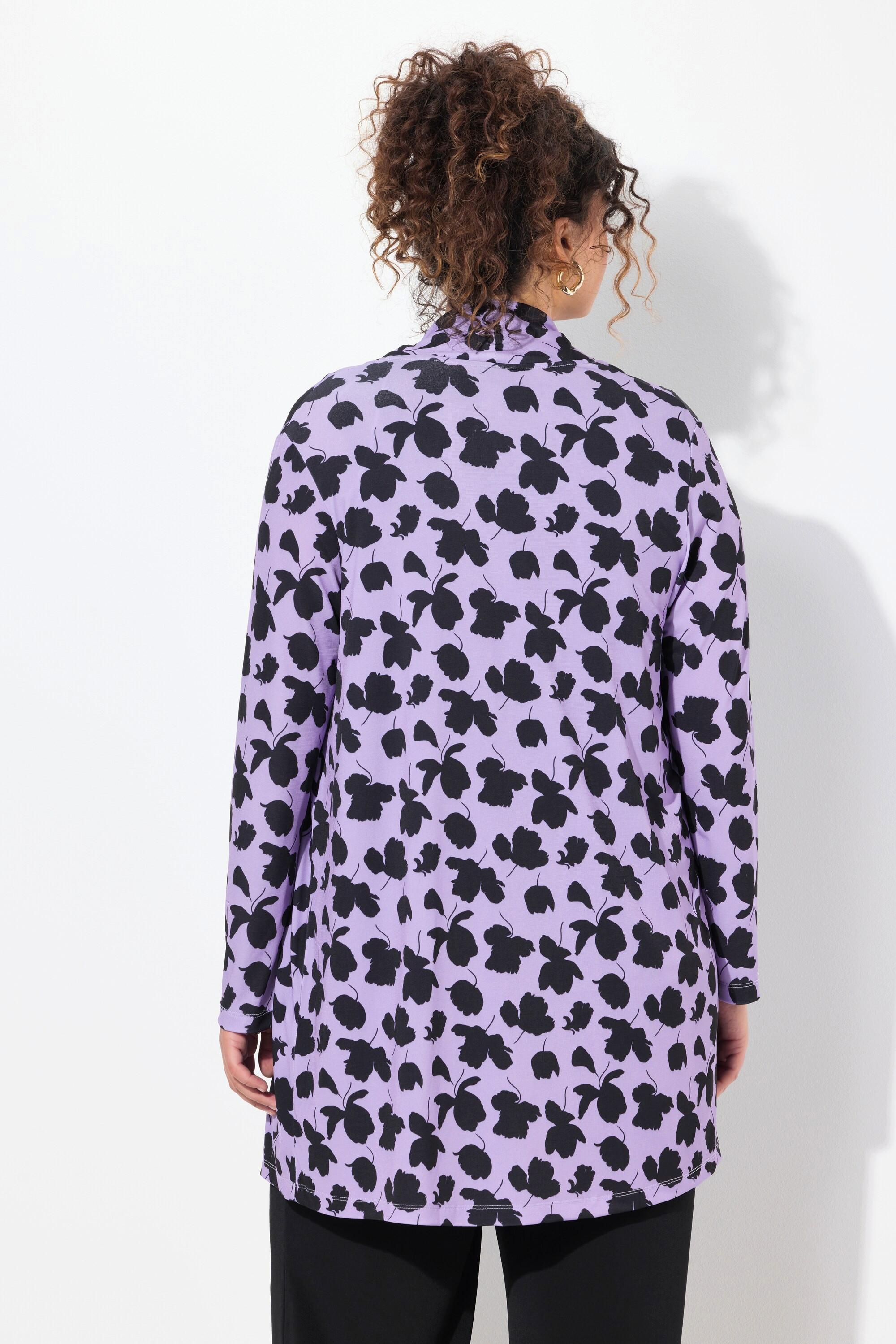 Ulla Popken Jerseyjacke, Schalkragen, offene Jacke, Langarm