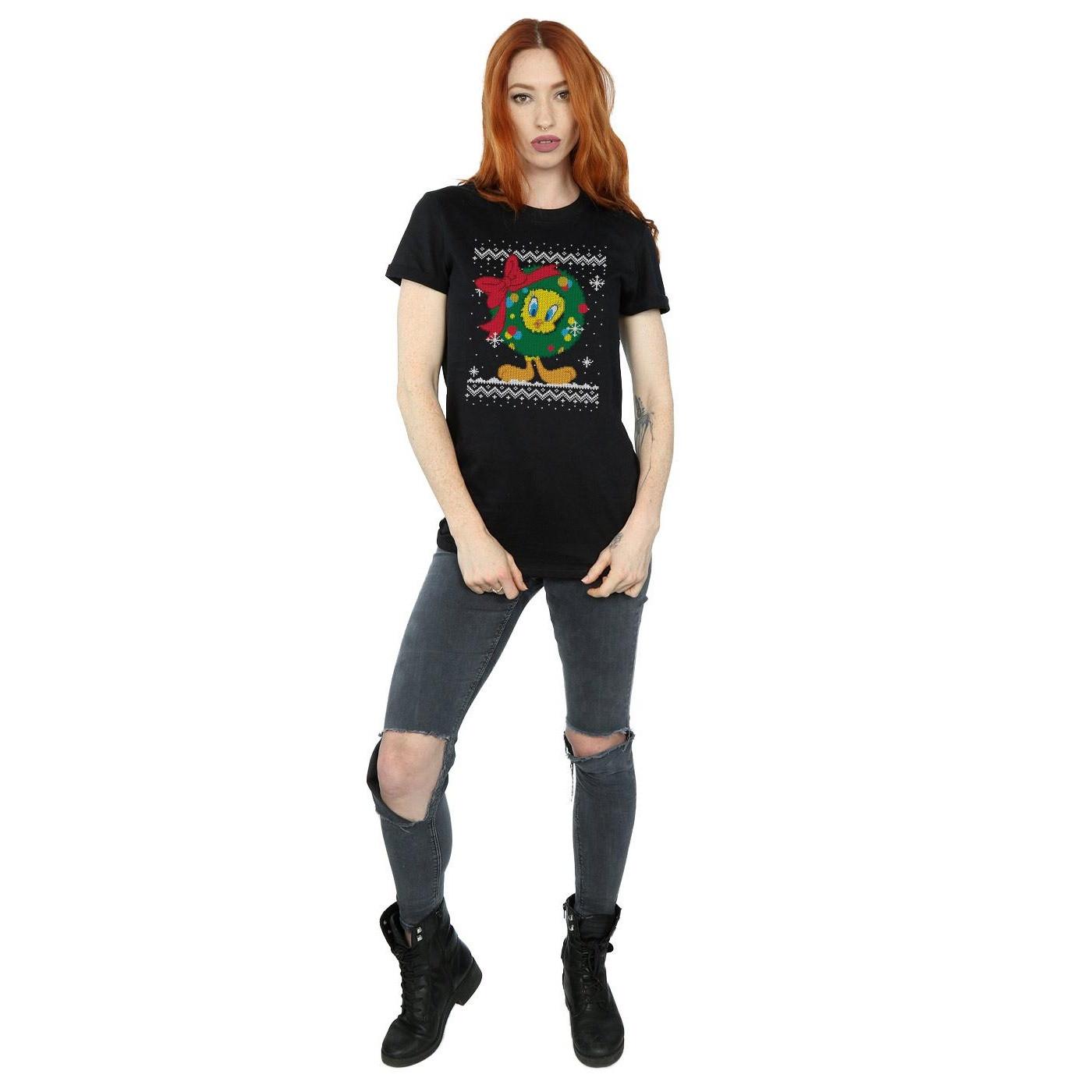 LOONEY TUNES Tweety Pie Christmas Fair Isle T-Shirt