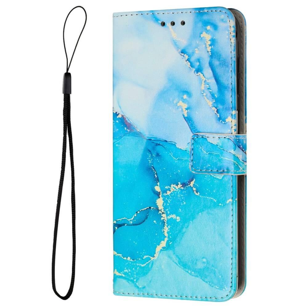 Cover-Discount iPhone 14 Plus - Leder Hülle Blue Marble