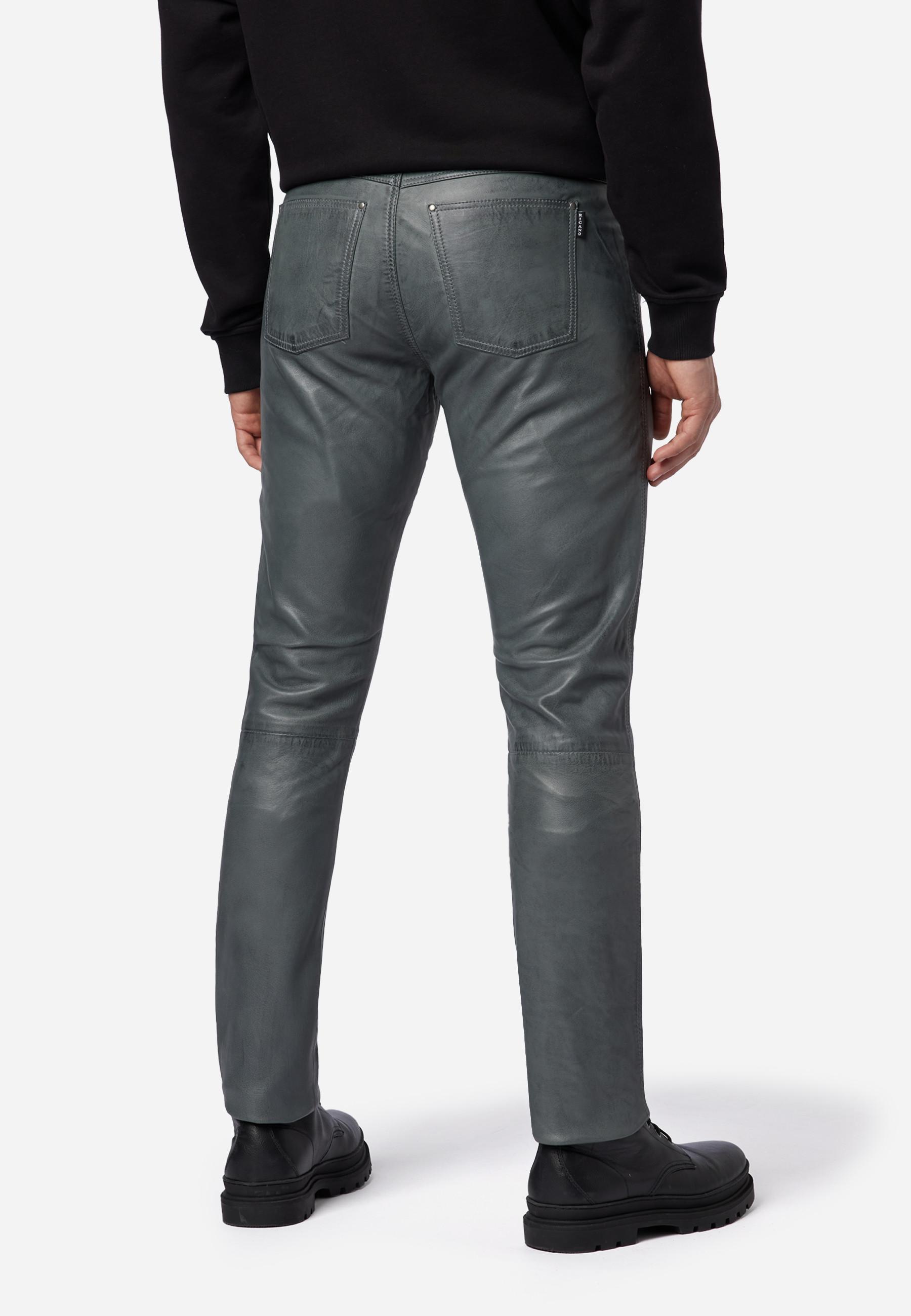 RICANO Slim Fit 5-Pocket Lamm Lederhose