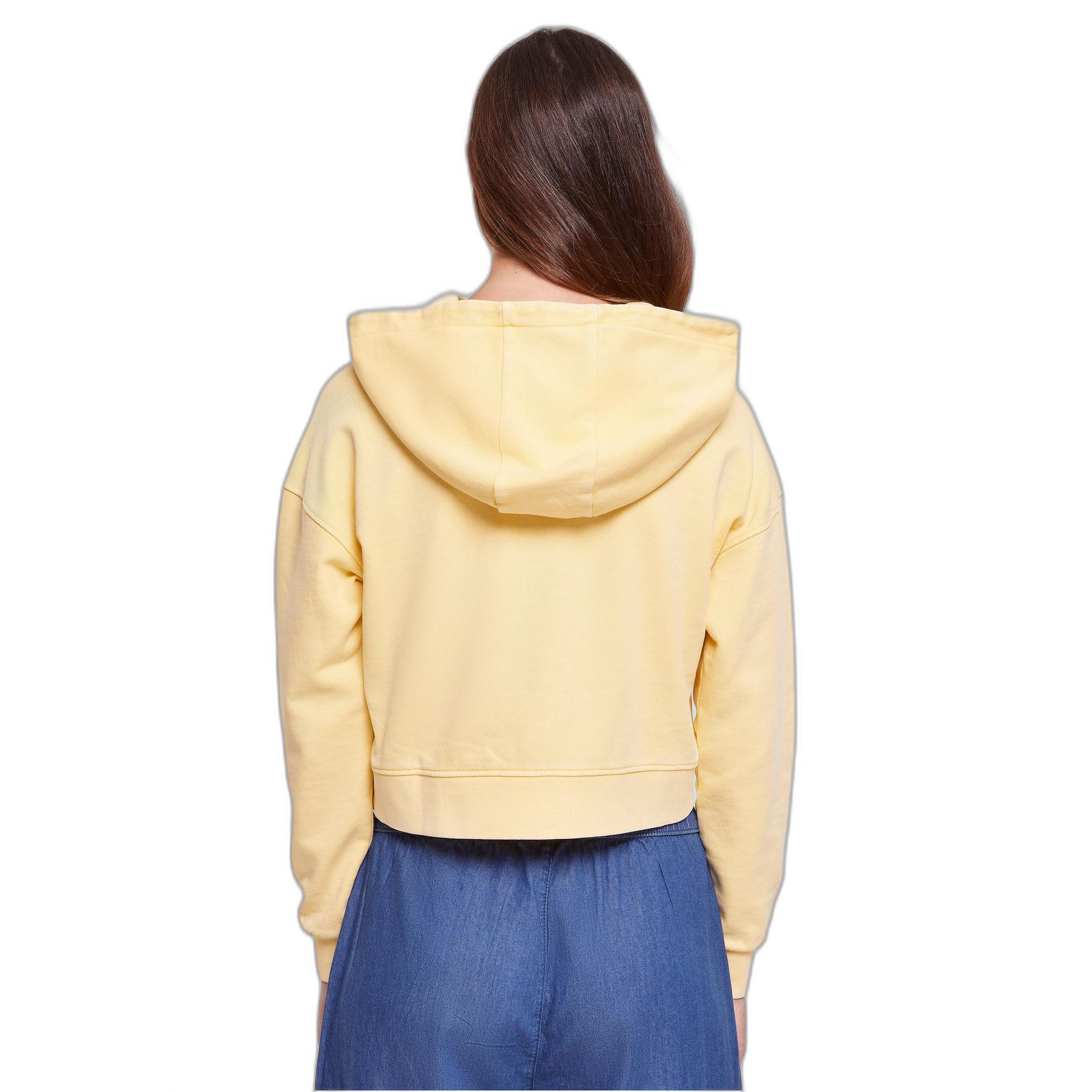 URBAN CLASSICS kapuzenpuover court aus frottee mit bumenstickerei urban cassics