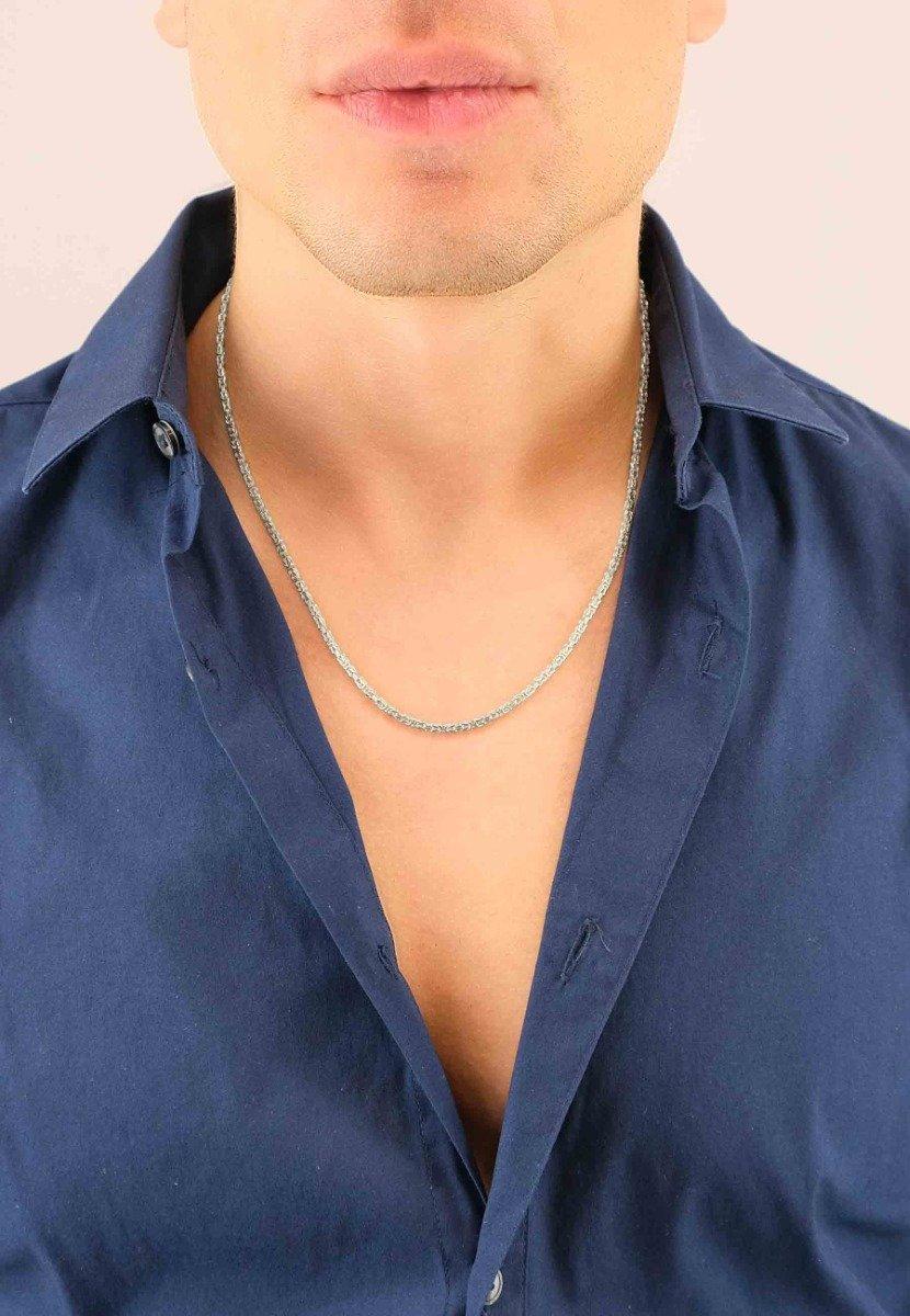 MUAU Schmuck Collier Königskette klassisch Weissgold 750, 2mm, 50cm