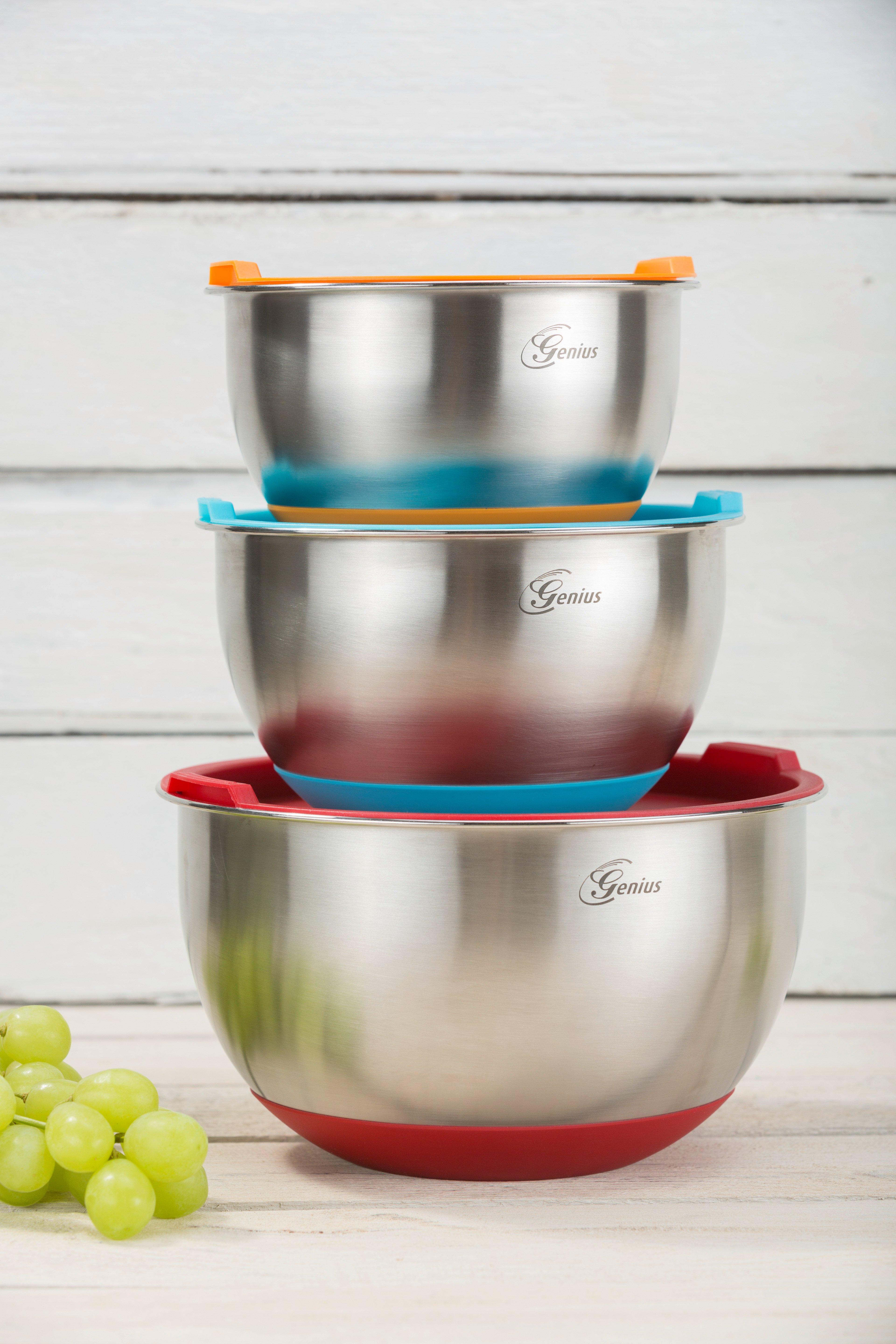 Genius Edelstahl Schüssel-Set mit Deckel 6tlg