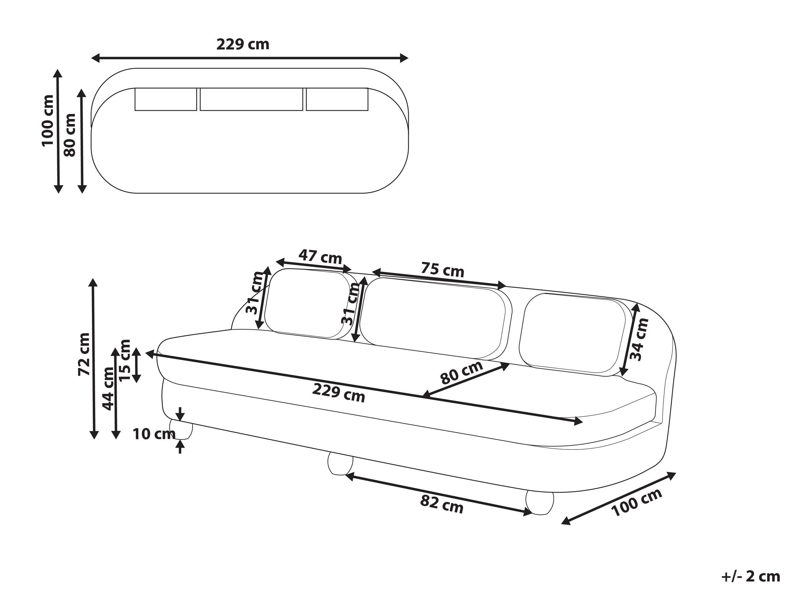 Beliani 3 Sitzer Sofa aus Polyester Modern FANSEN