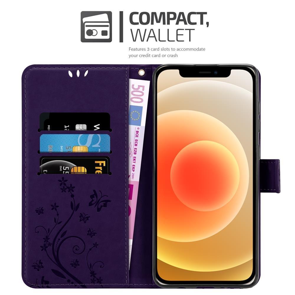 Cadorabo Hülle für Apple iPhone 12 MINI Blumen Design Magnetverschluss