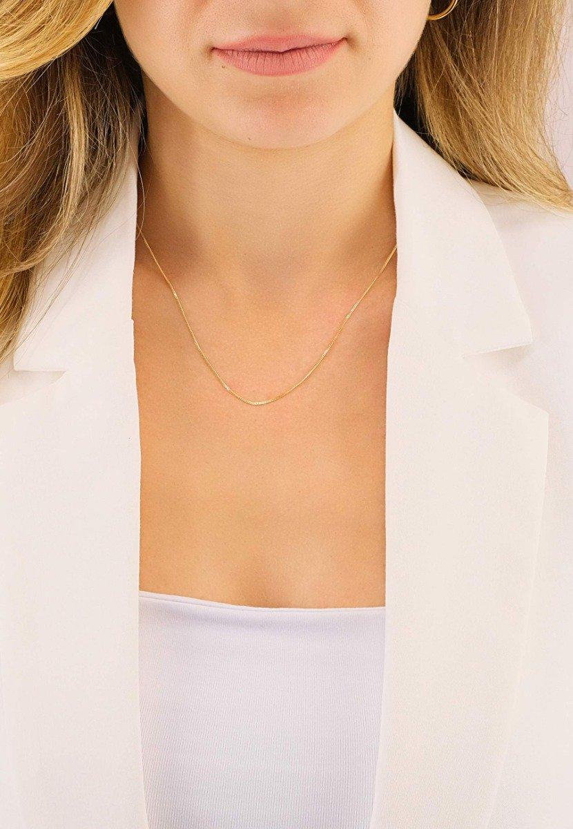 MUAU Schmuck Collier Panzer Gelbgold 750, 1mm, 38cm