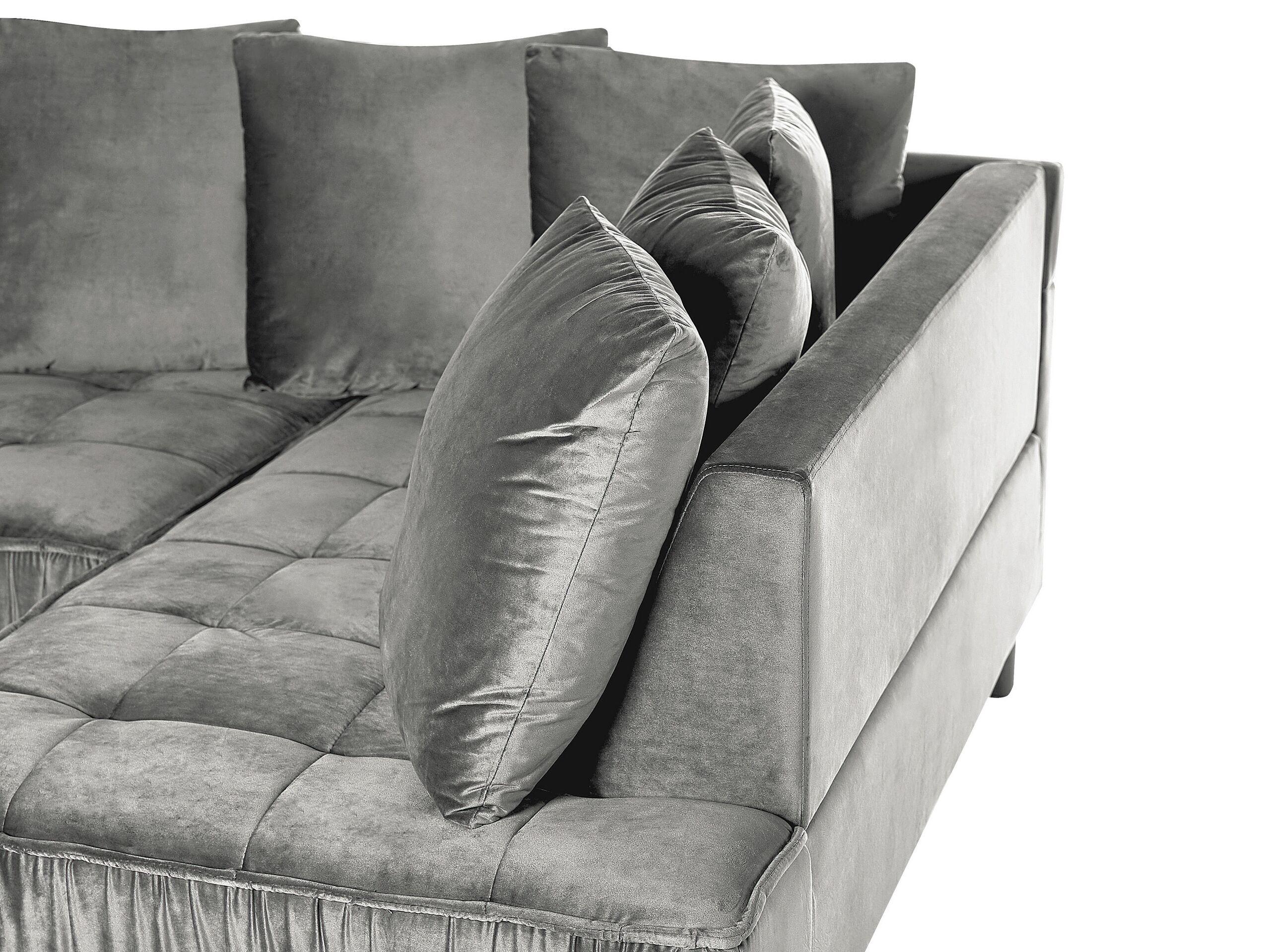 Beliani Ecksofa aus Samtstoff Modern GRENA