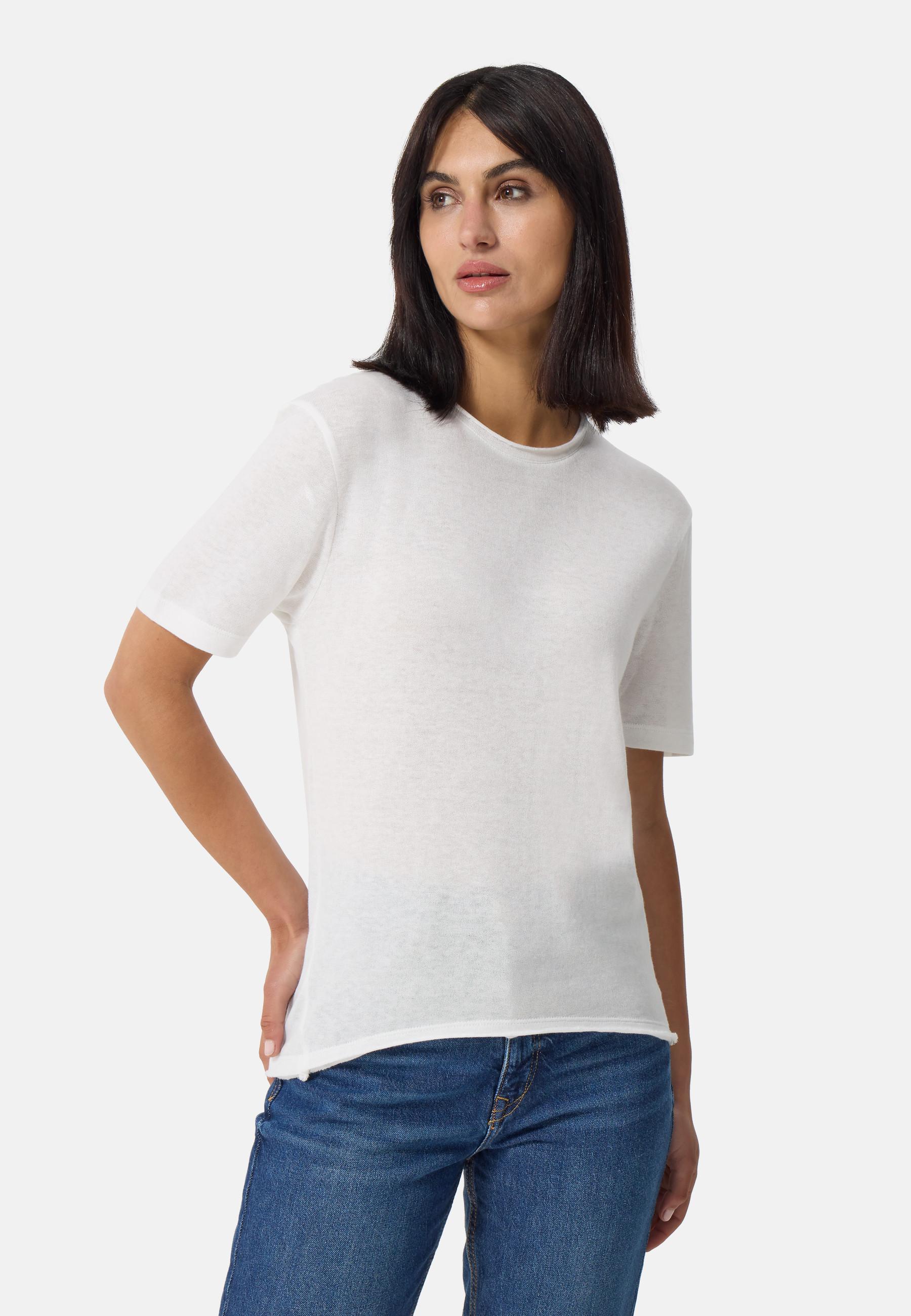 CASH-MERE.CH Wolle Kaschmir Rundhals T-Shirt