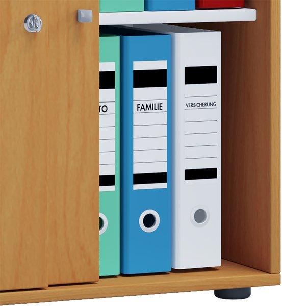 VCM Büroschrank mit 2 Fächern | moderner Aktenschrank mit Schiebetüren | Maße ca. B. 70 x H. 73 x T. 37 cm – Lona 2-Fach