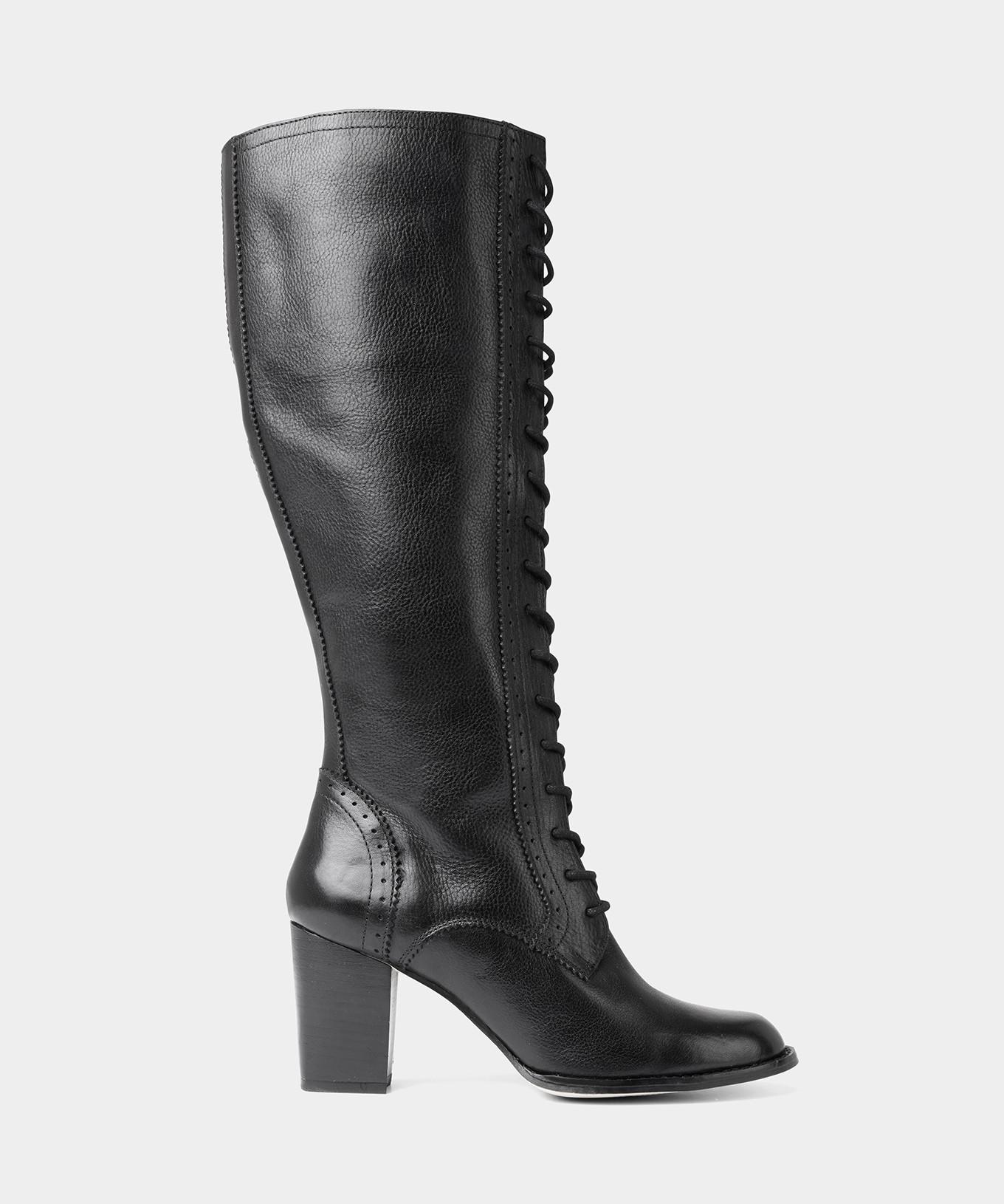 Joe Browns Geprägte Lederstiefel mit Seitenreißverschluss & Schnürung