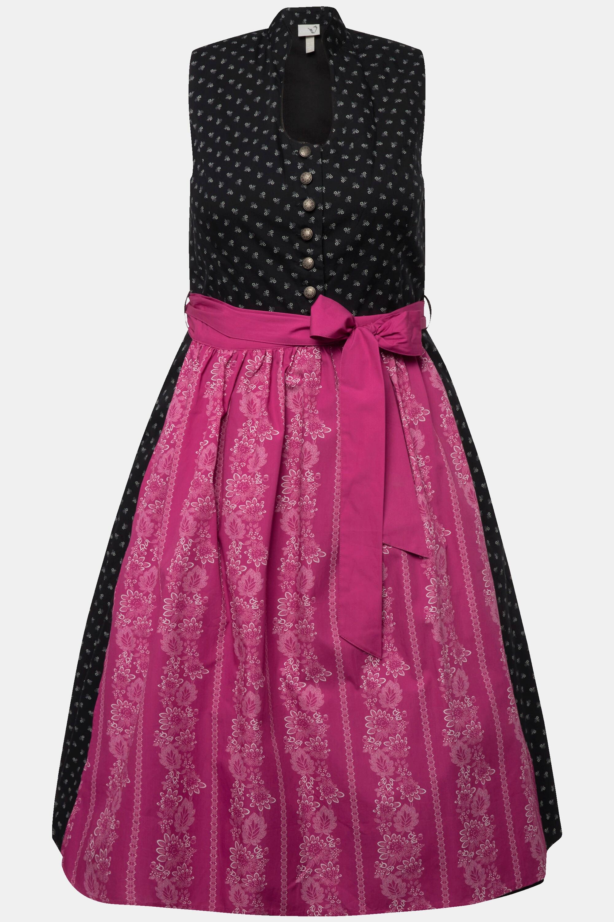 Ulla Popken Dirndl mit Schmuckknöpfen und Stehkragen