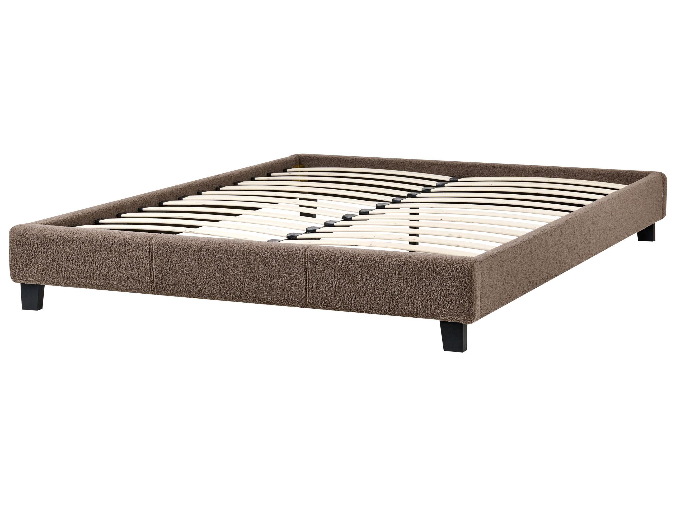 Beliani Bett ohne Kopfteil aus Bouclé Minimalistisch ROANNE