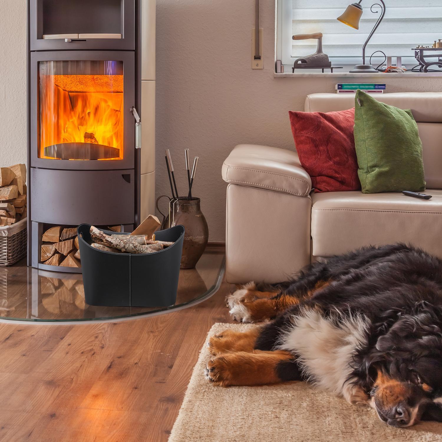 B2X Brennholzkorb ausem Kunstleder