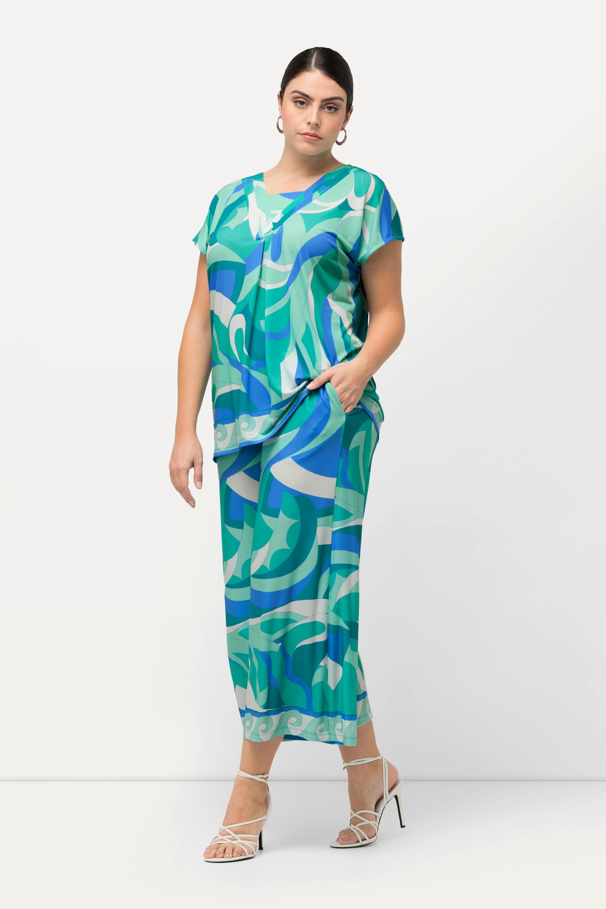Ulla Popken Jersey Culotte Wadenlang Weites Bein Elastikbund