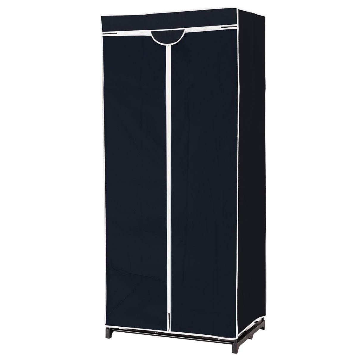 Northio Farbwahl Kleiderschrank Stoffschrank mit Kleiderstange-Schwarz
