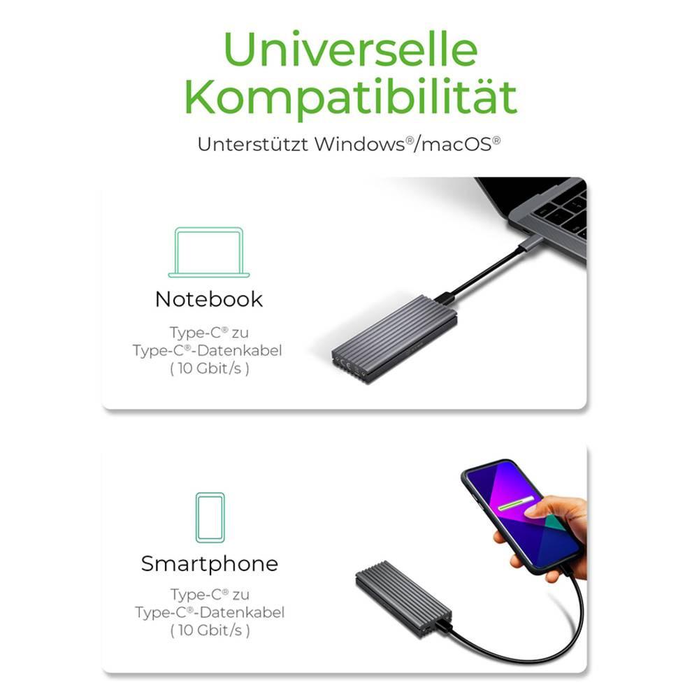 ICY Box M.2 NVMe SSD Gehäuse mit Schreibschutz IB-1817M-C31 USB Type-C
