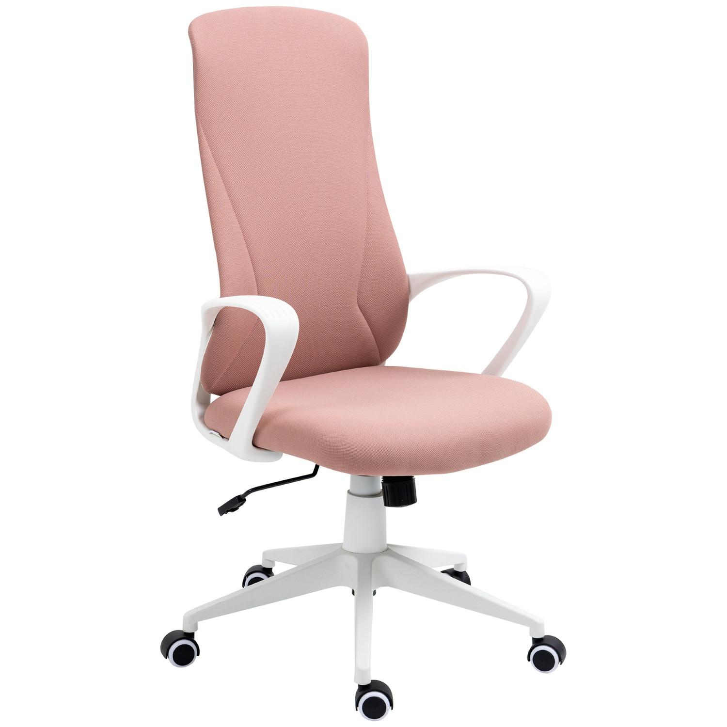 Northio Bürostuhl Wippfunktion, Höhenverstellbarer Schreibtischstuhl, Ergonomischer Computerstuhl, Stretchstoff, Rosa