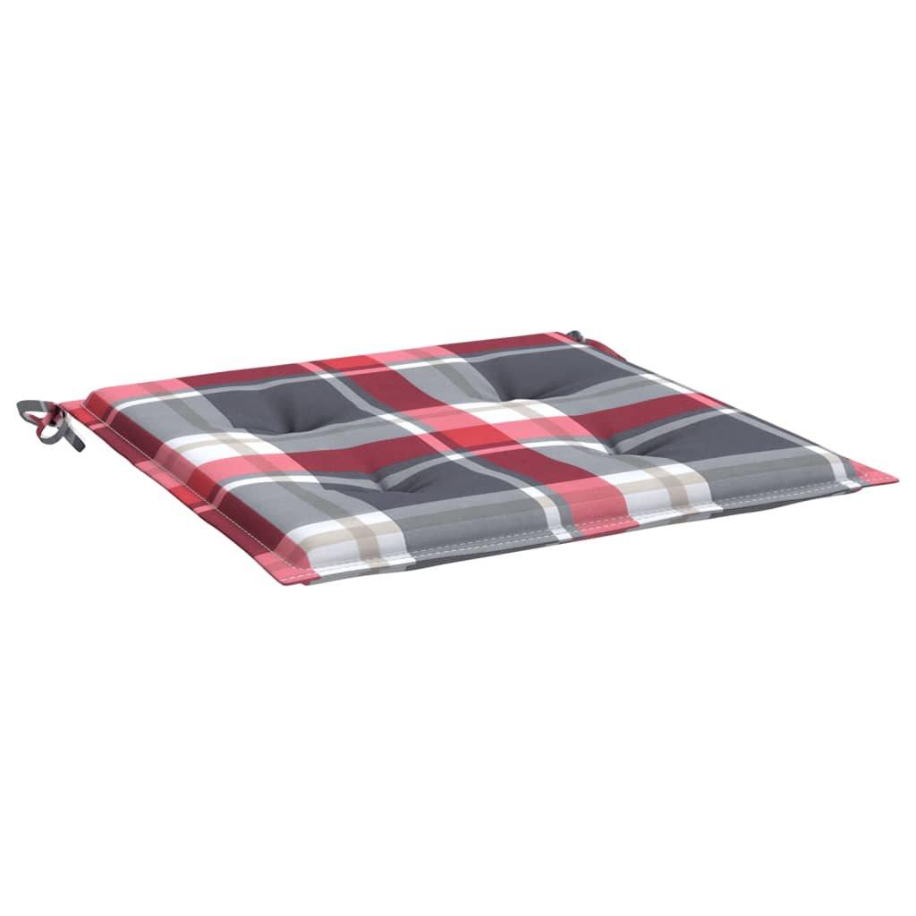 VidaXL Gartenstuhl-Kissen 6 Stk. Karomuster 50x50x3 cm Stoff
