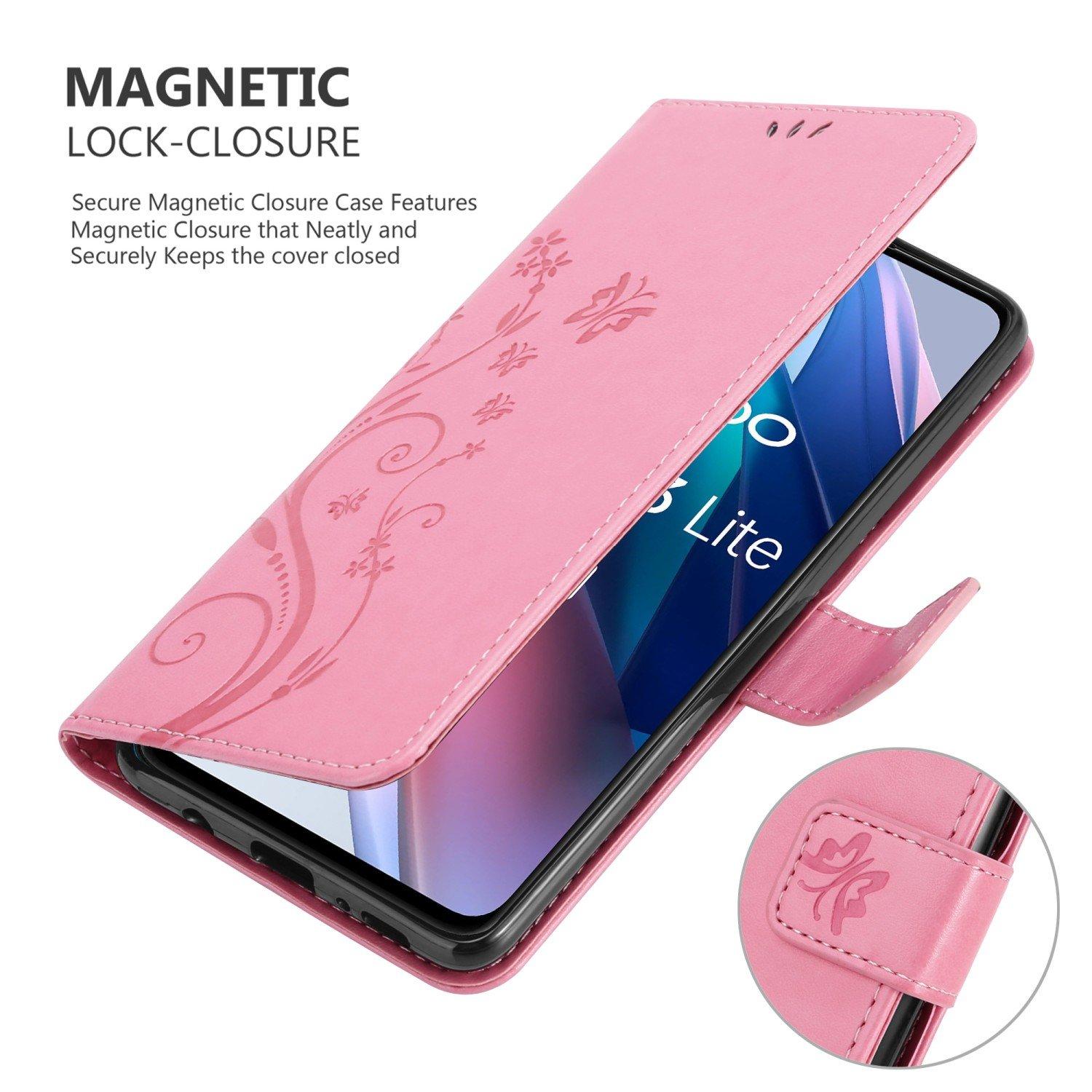 Cadorabo Hülle für Oppo FIND X3 LITE Blumen Design Magnetverschluss