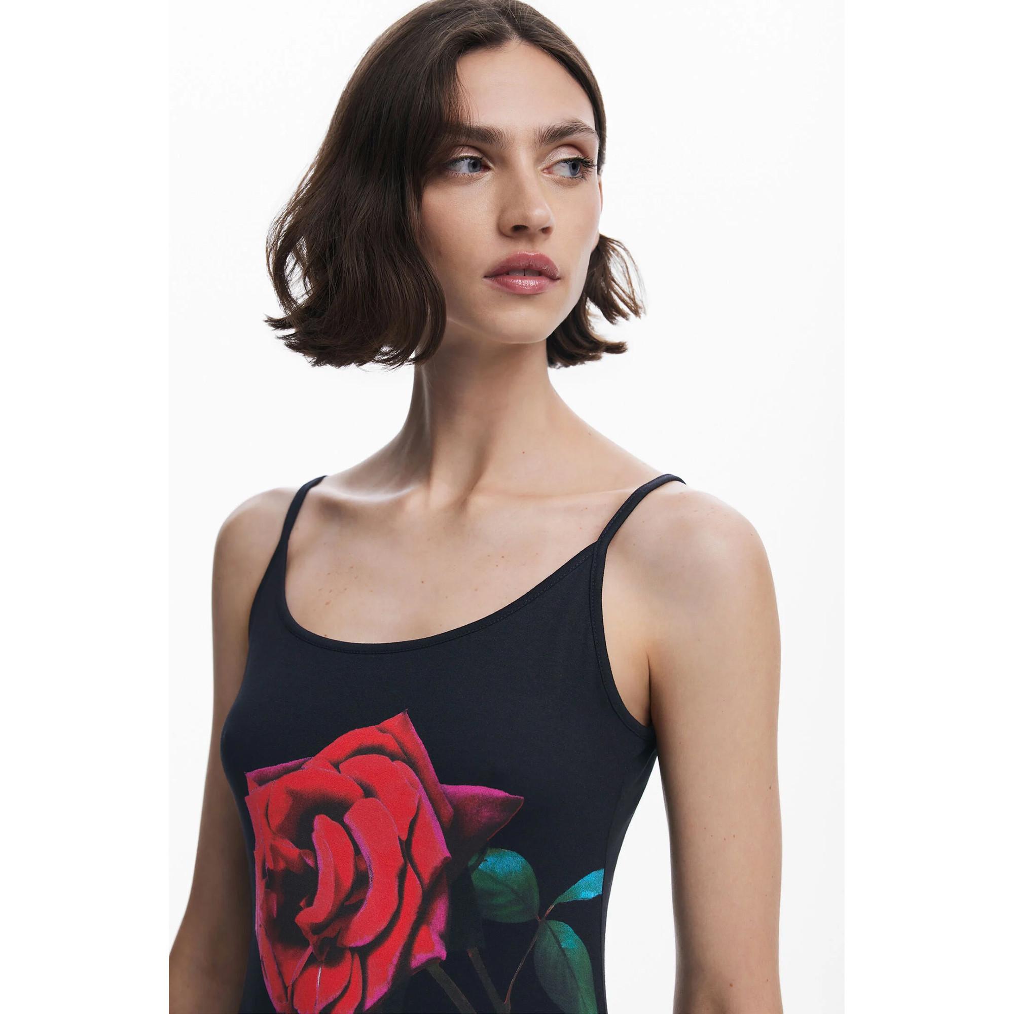 Desigual Ärmelloses Midikleid mit Rosendruck