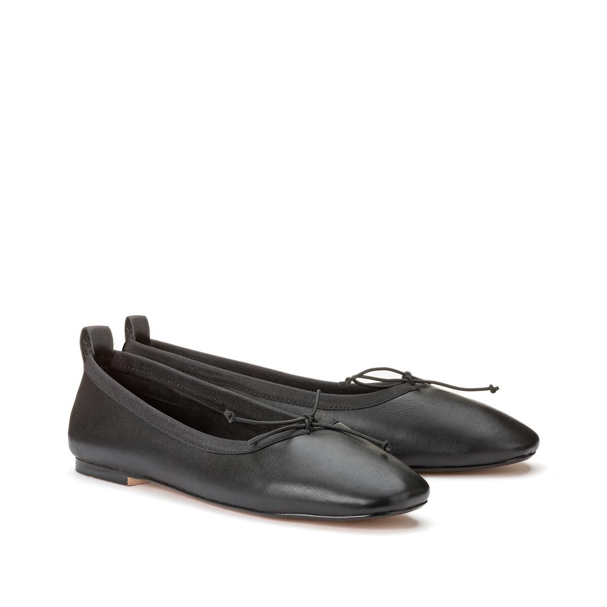 La Redoute Collections Lederballerinas mit Schleife