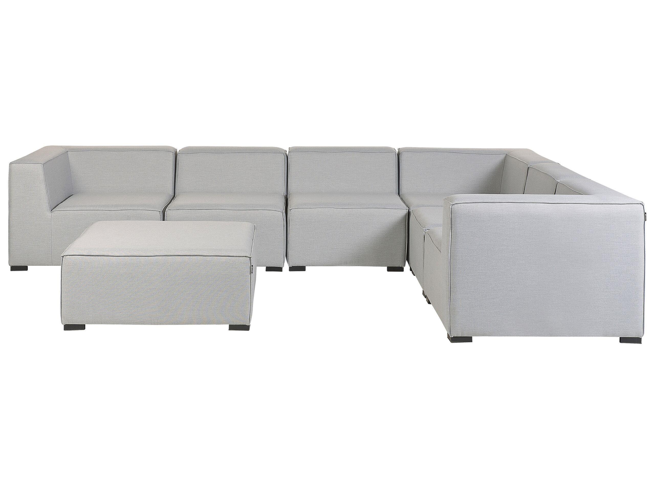 Beliani Ecksofa mit Ottomane aus Polyester Modern AREZZO