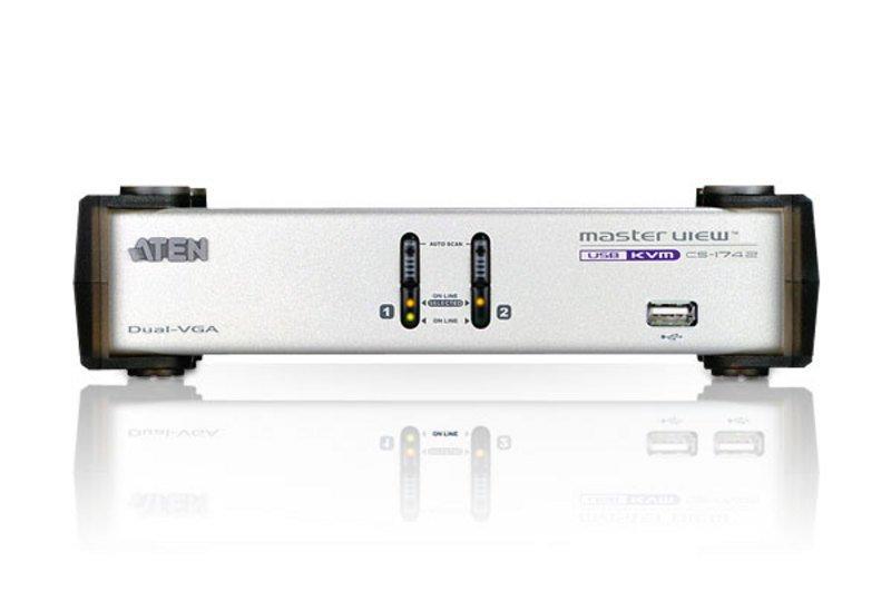 ATEN ATEN CS1742 Tastatur/Video/Maus (KVM)-Switch Silber