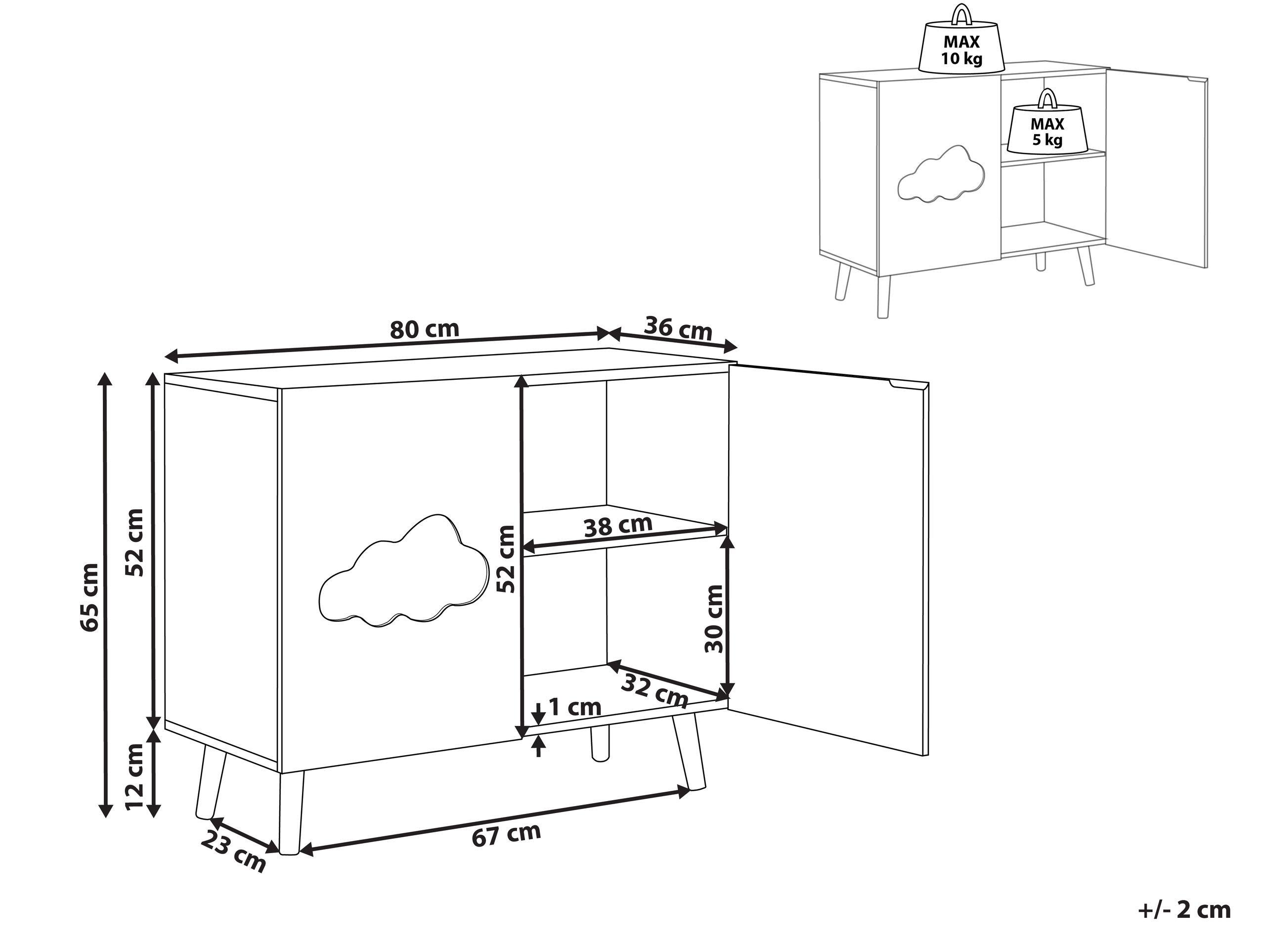 Beliani Schrank aus MDF-Platte Modern CLOUDY