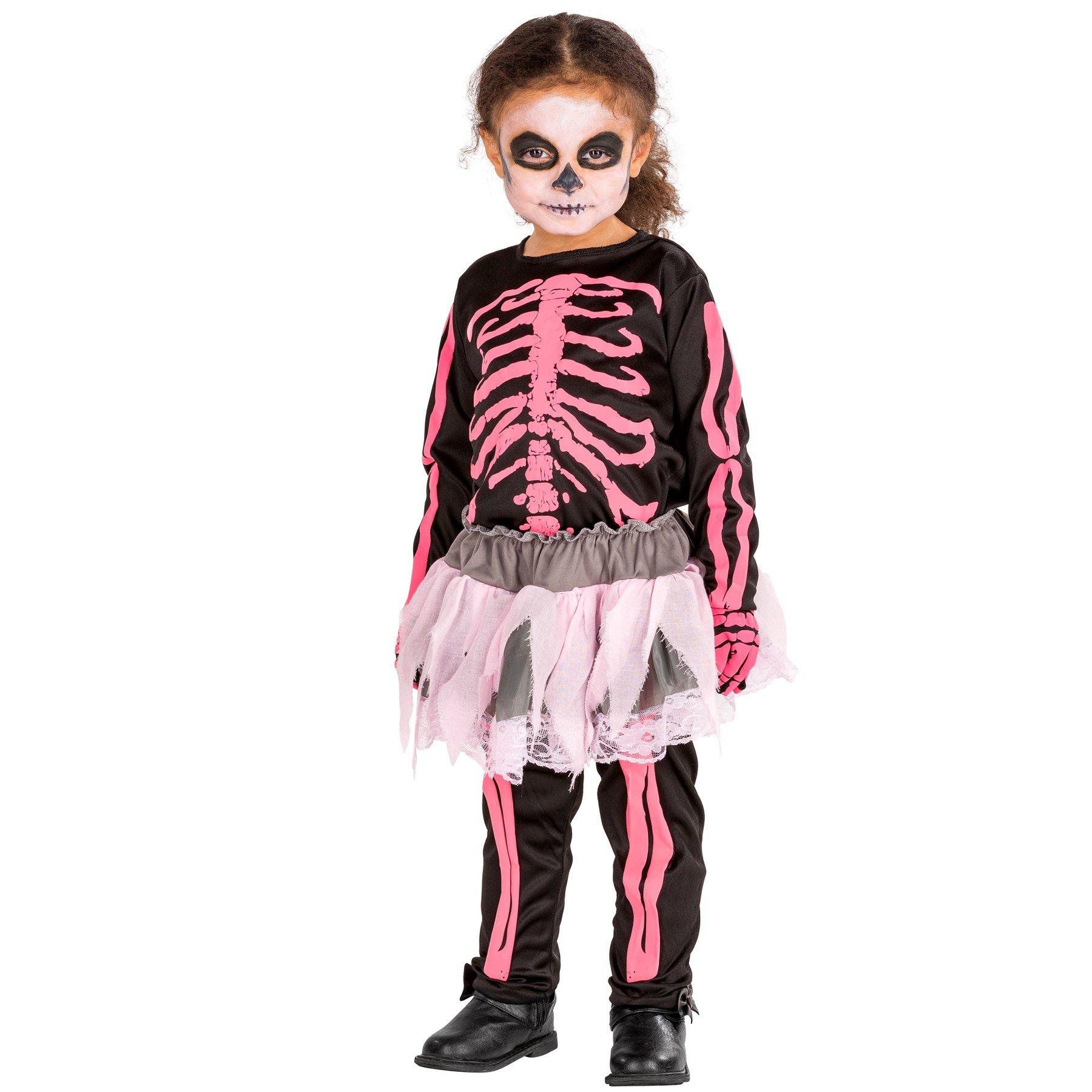 Tectake Mädchenkostüm Pink Skelett