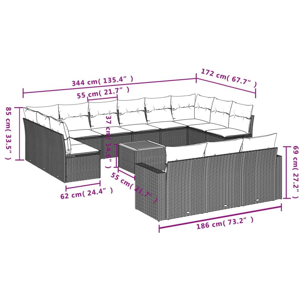 VidaXL Garten sofagarnitur poly-rattan