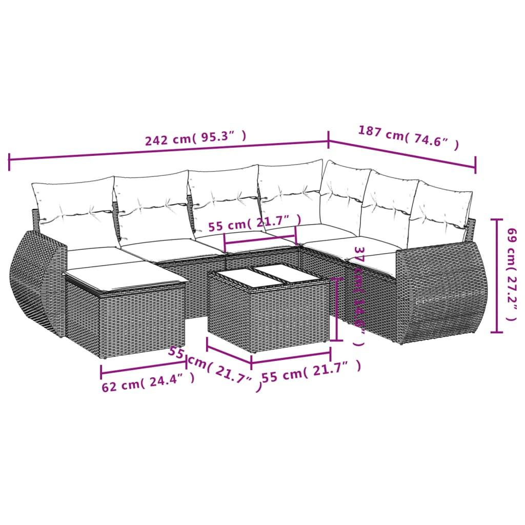 VidaXL Garten sofagarnitur poly-rattan
