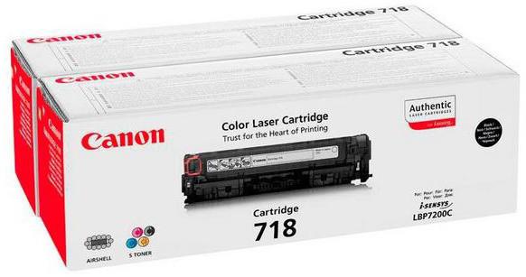 Canon CANON Toner-Modul 718TW schwarz 2662B005 LBP 7200 2 Stück