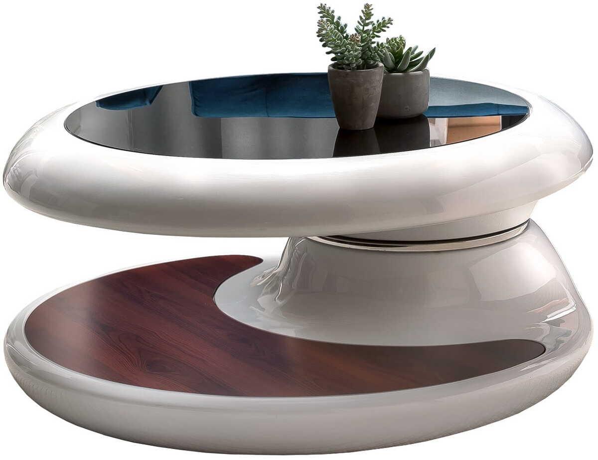 mutoni Couchtisch 90x90x42cm Fiberglas Holz