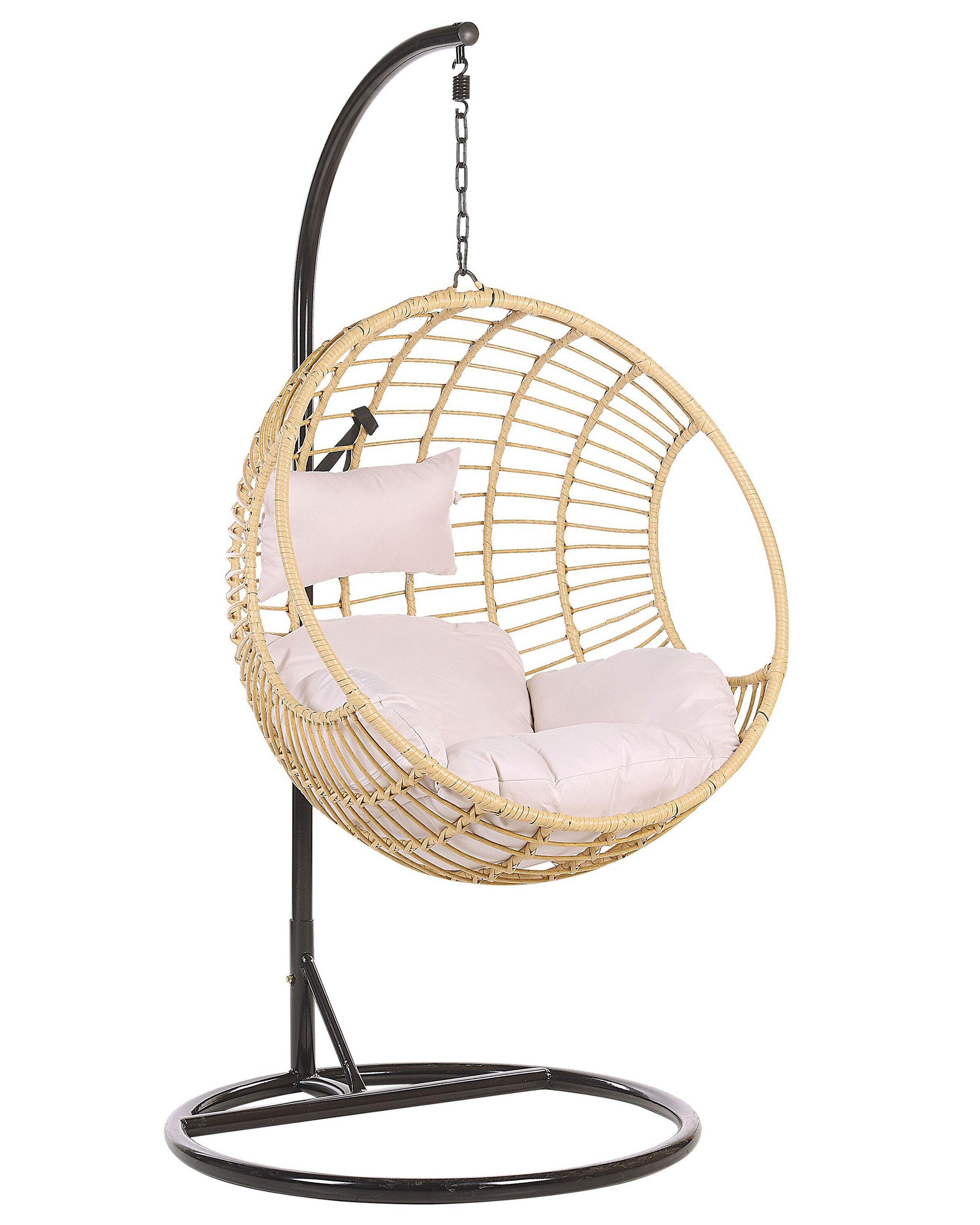 Beliani Hängesessel mit Gestell aus PE Rattan Retro ASPIO
