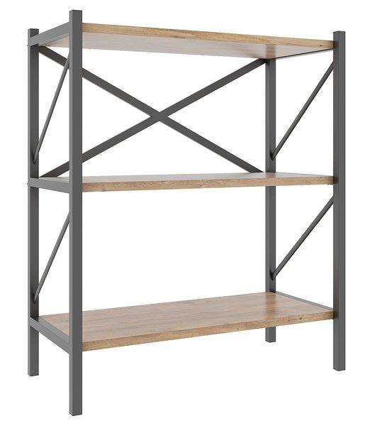 VCM Holz Metall Aufbewahrung Stand Regal Bücherregal Deko Bücher Standregal Insasi 2