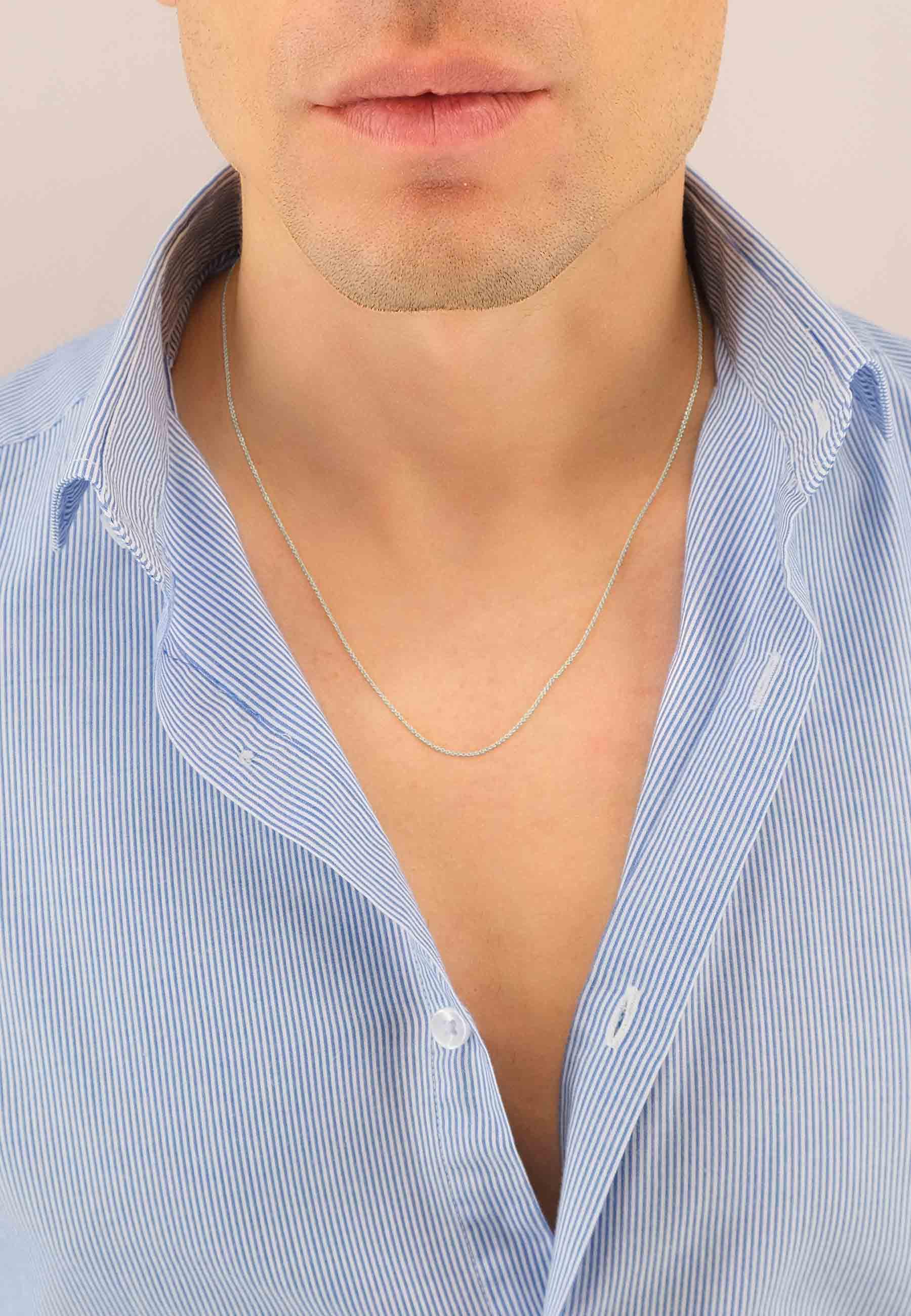 MUAU Schmuck Collier Rundanker Weissgold 750, 1.1mm, 50cm