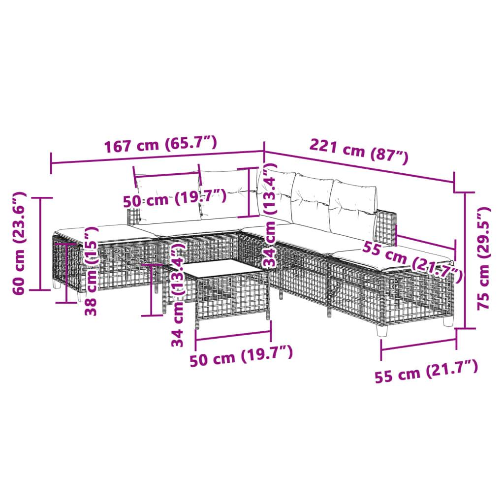 VidaXL Garten sofagarnitur poly-rattan