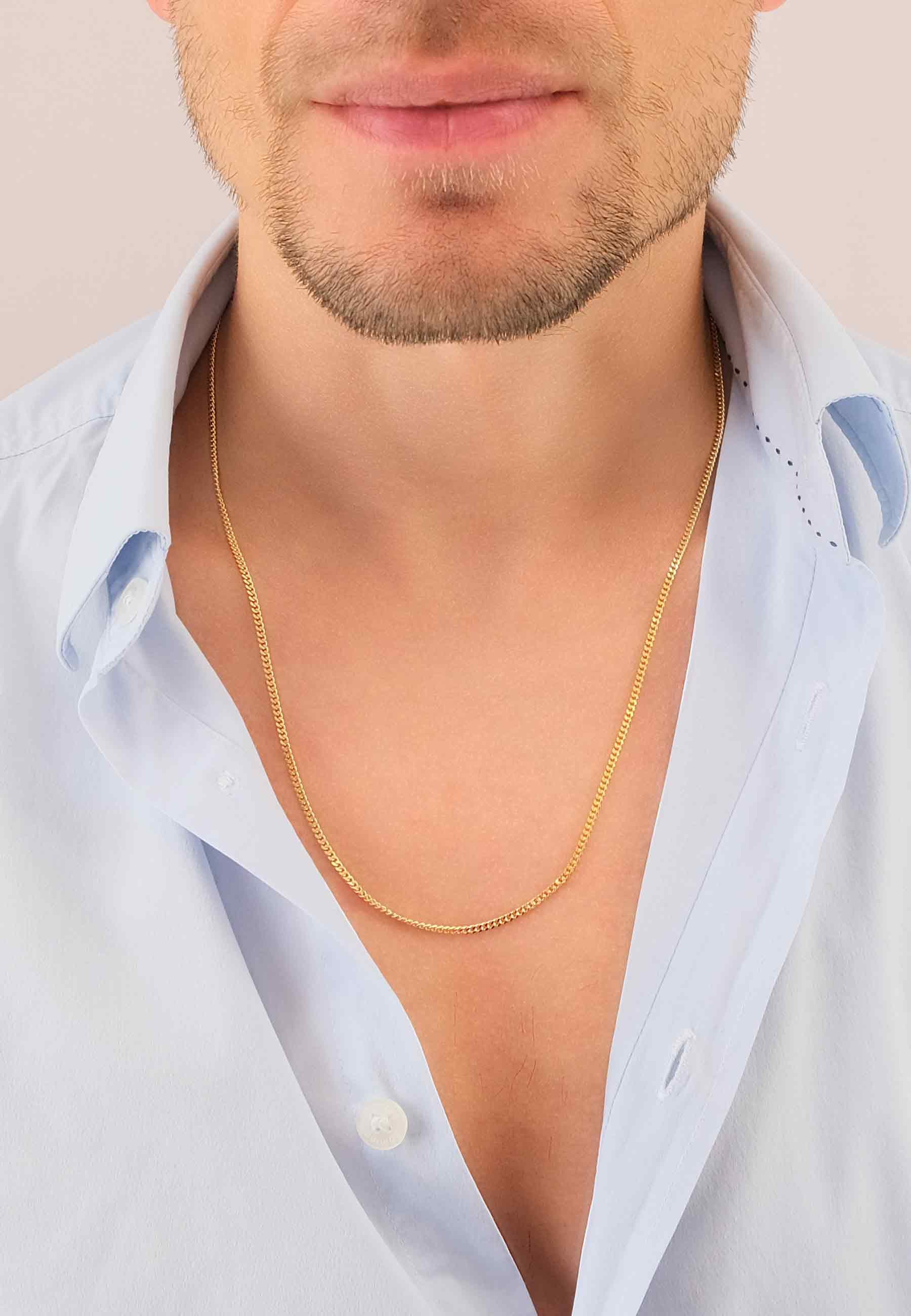 MUAU Schmuck Collier Panzer Gelbgold 750, 2.1mm, 50cm
