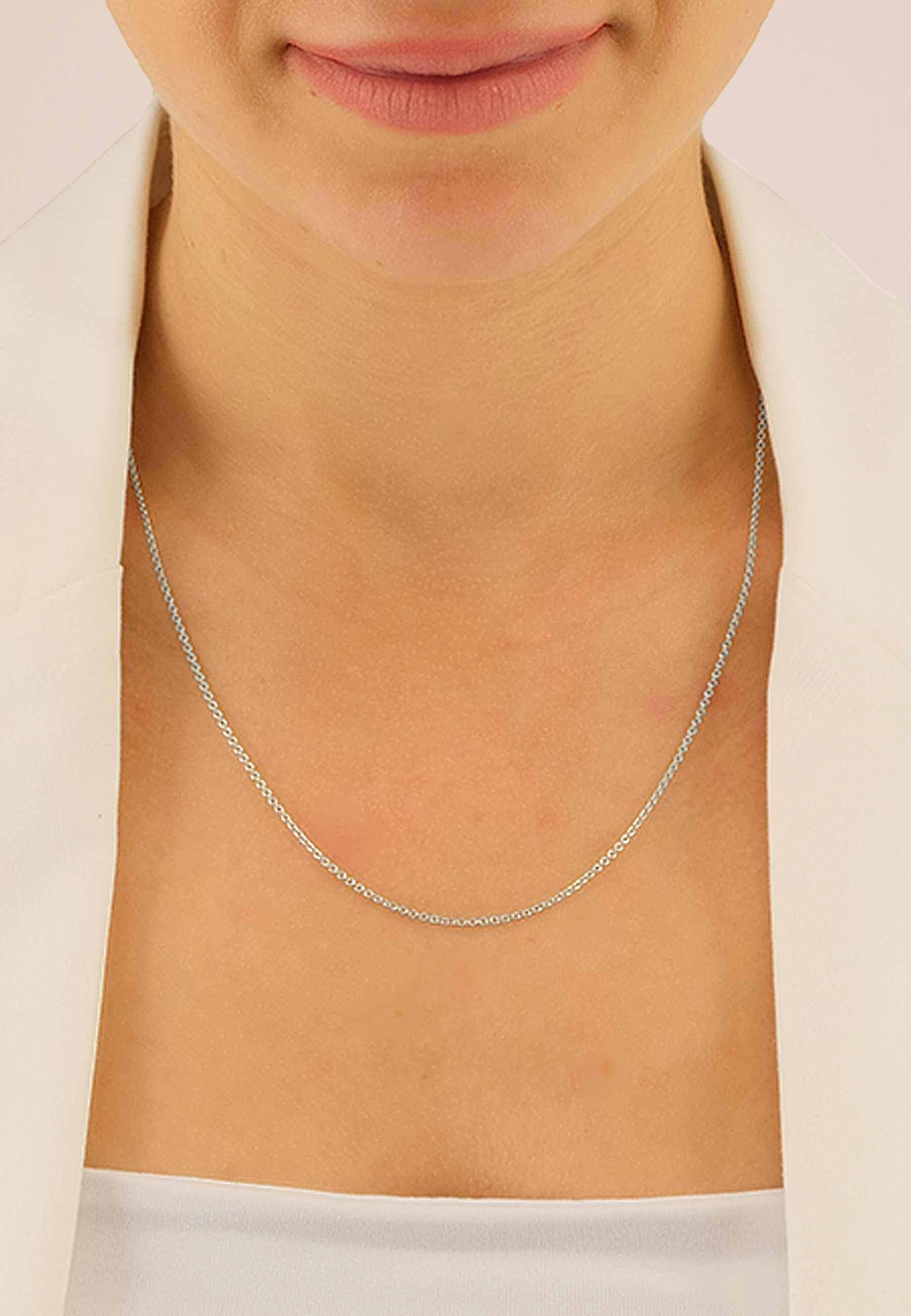MUAU Schmuck Collier Rundanker Weissgold 750, 1.5mm, 42cm