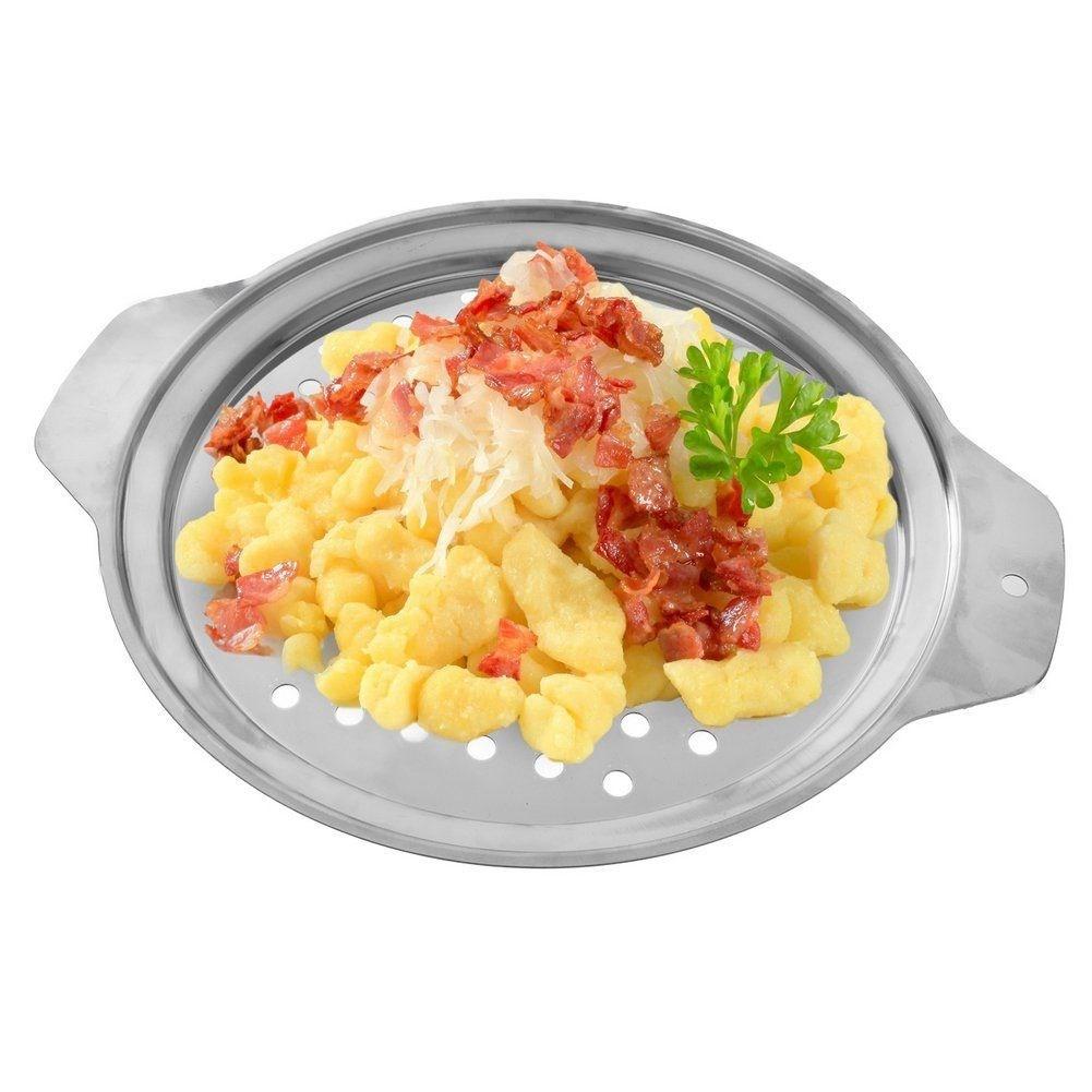 Orion Edelstahlreibe mit Griff und Spatel für Knödel