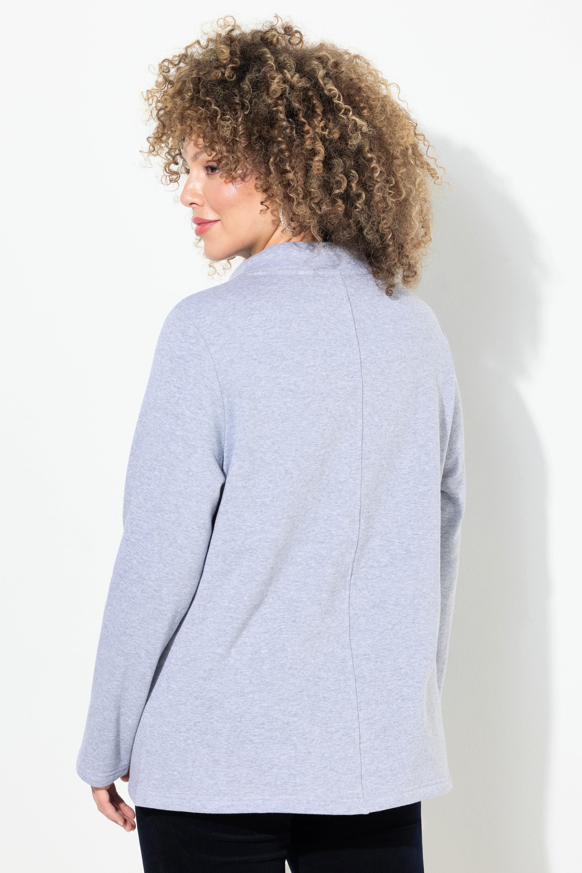 Ulla Popken Sweater, Schriftmotiv, Stehkragen, Langarm