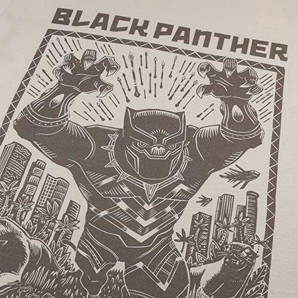 Black Panther Black Panther Linolschnitt Design Regular Fit T-Shirt
