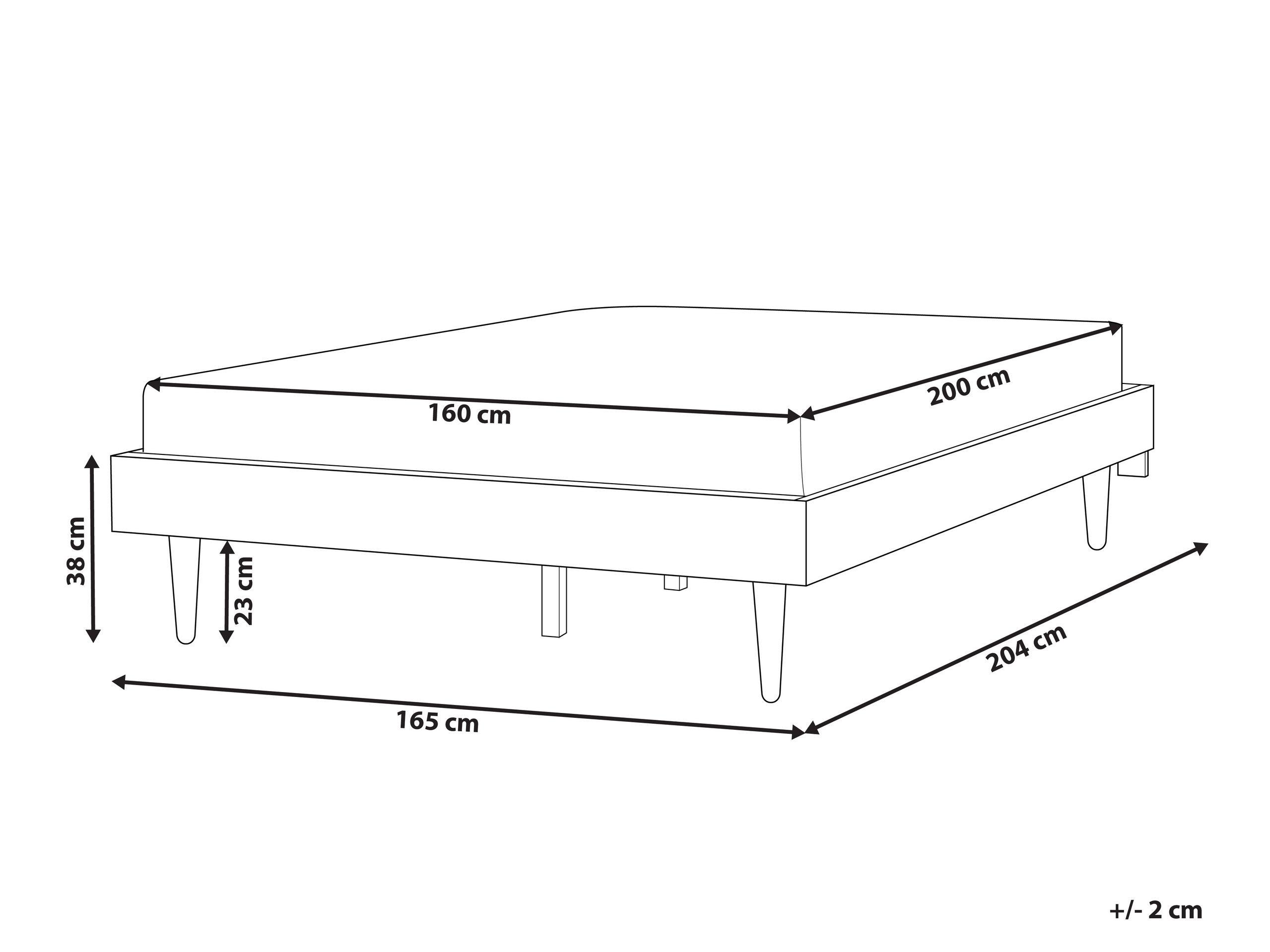 Beliani Bett mit LED aus MDF-Platte Rustikal TOUCY